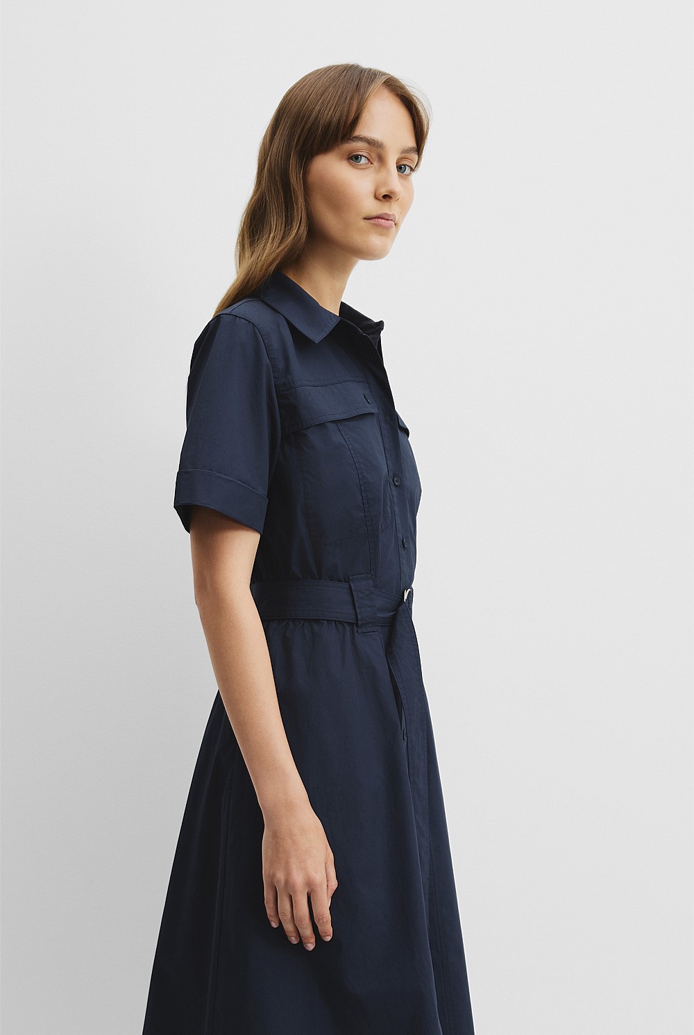 slim fit dress slacks Flare Chic Midi Shirt Dress – FashionByTeresa