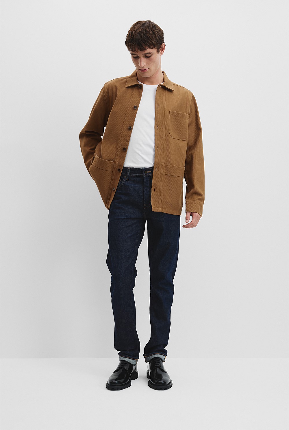 Tan Cotton Twill Oversized Shirt - Jackets & Coats | Country Road