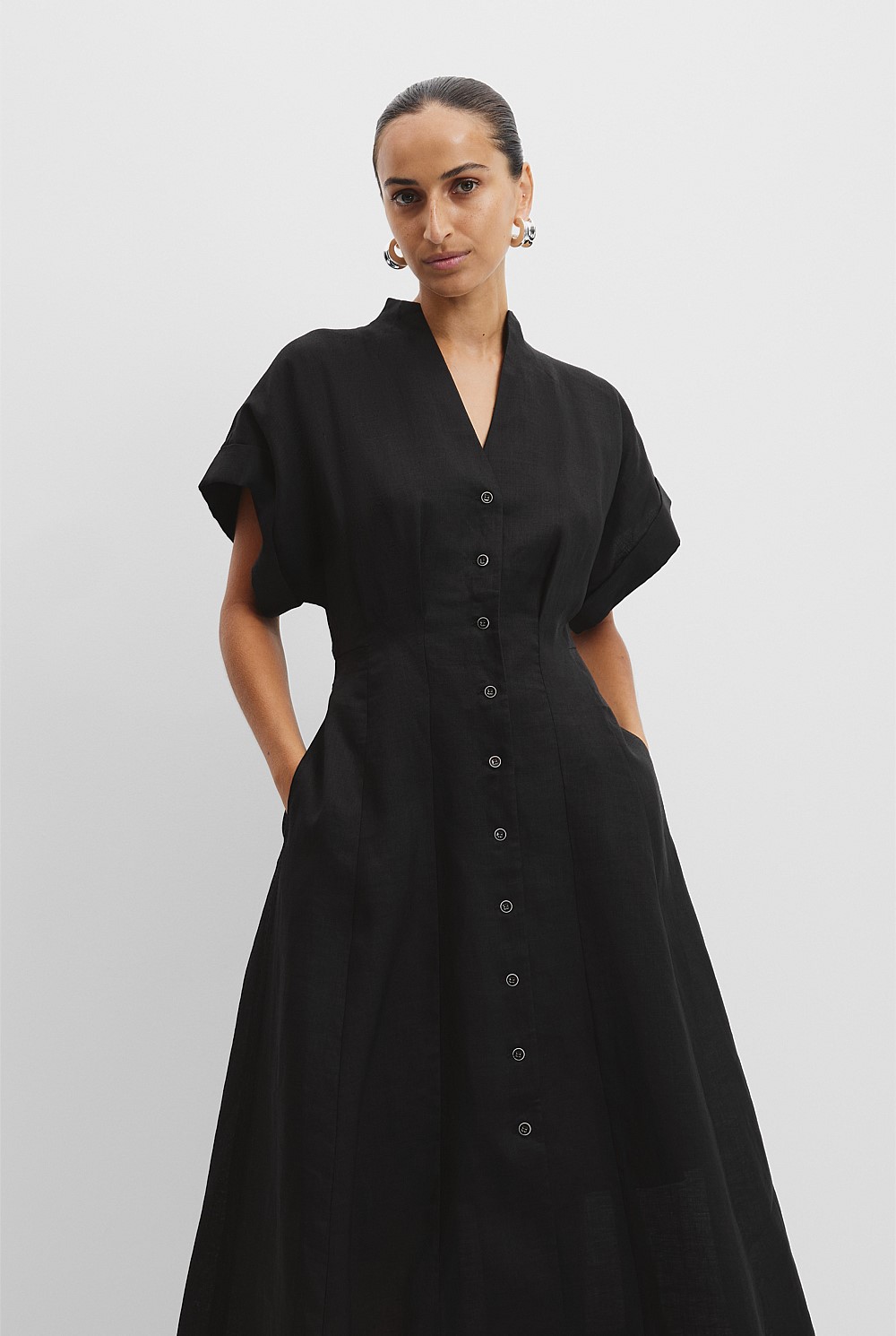 Black A-Line Midi Dress - Dresses | Country Road