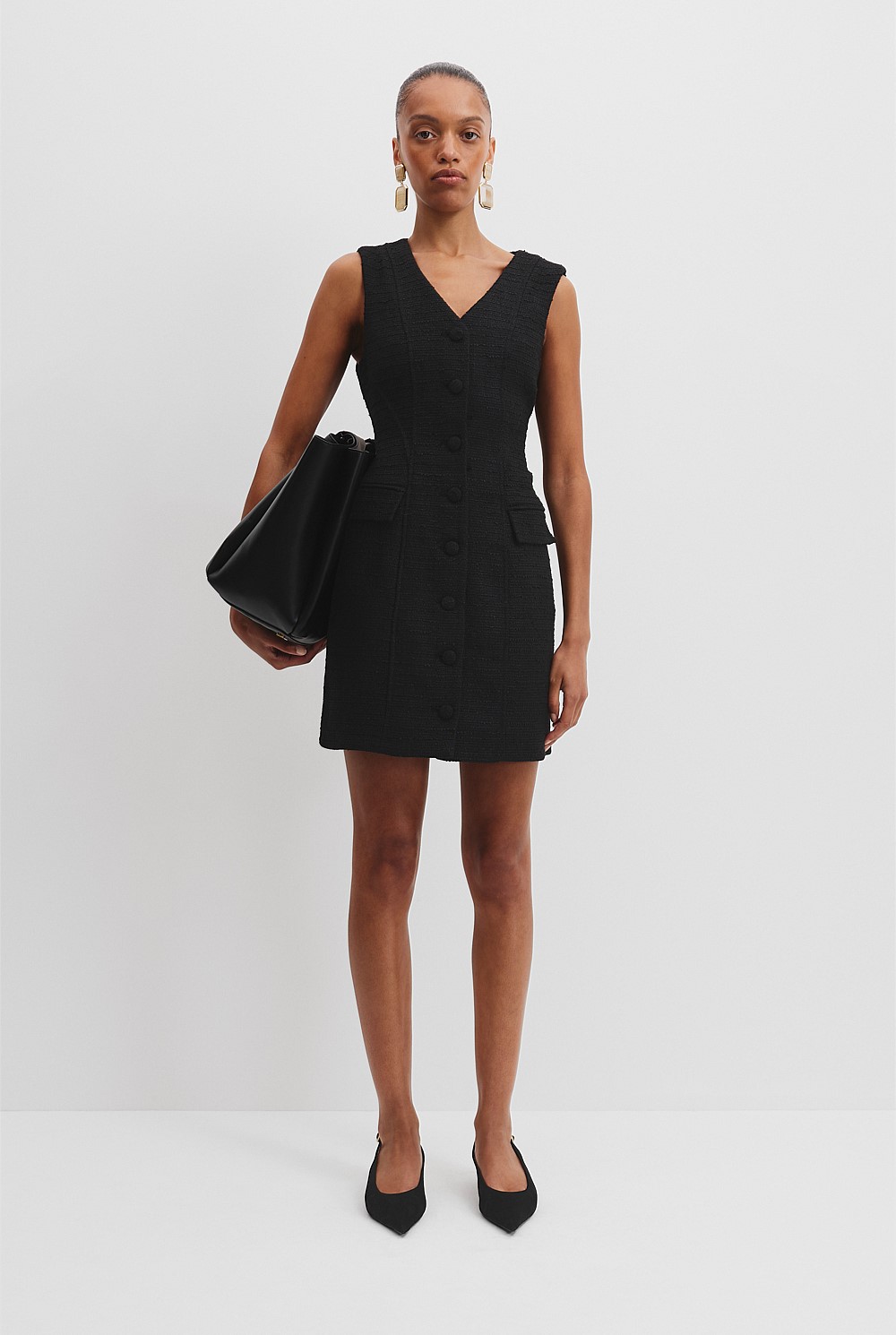 ワンピース San Rocco Tweed Knit Dress black Clotilde black crochet-knit midi dress