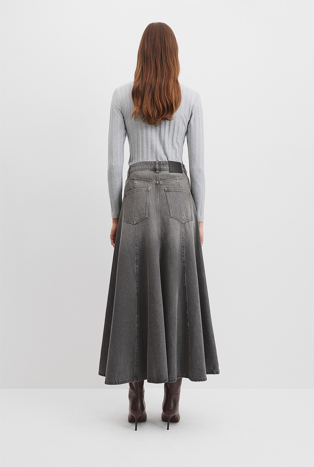 Smokey Wash Denim Maxi Skirt - Denim & Jeans | Country Road