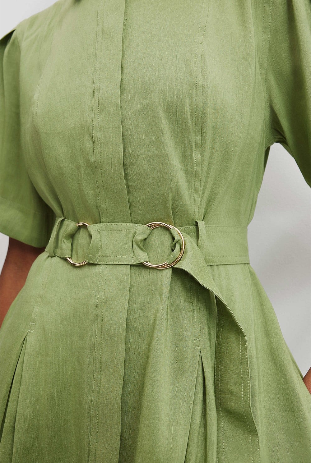 Basil Linen Blend Fluid Shirt Dress - Work | Country Road