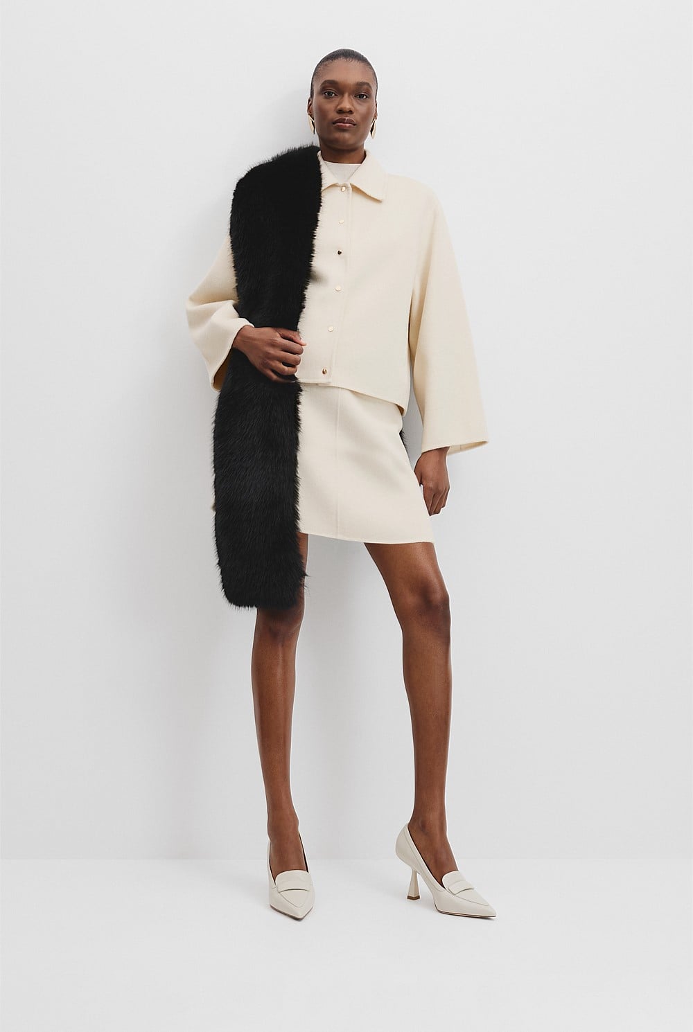 Black Faux Fur Scarf - Hats, Scarves & Gloves | Country Road