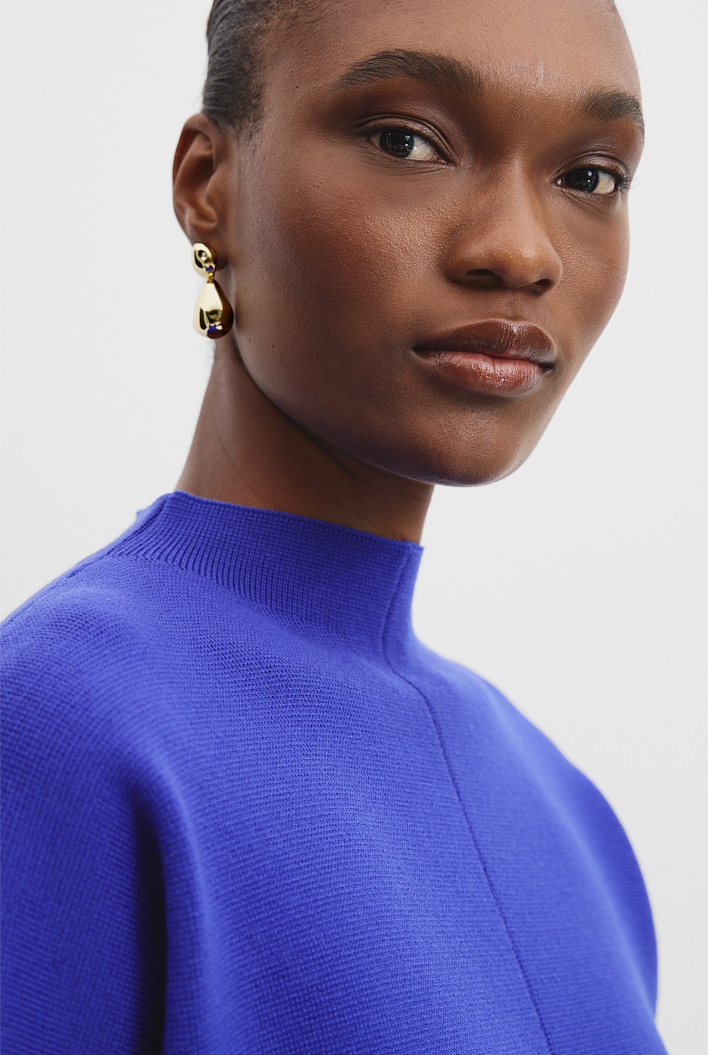 Deep Blue Compact Wool Knit Dress - Knitwear | Country Road Deep Blue Compact Wool Knit Dress - Knitwear | Country Road