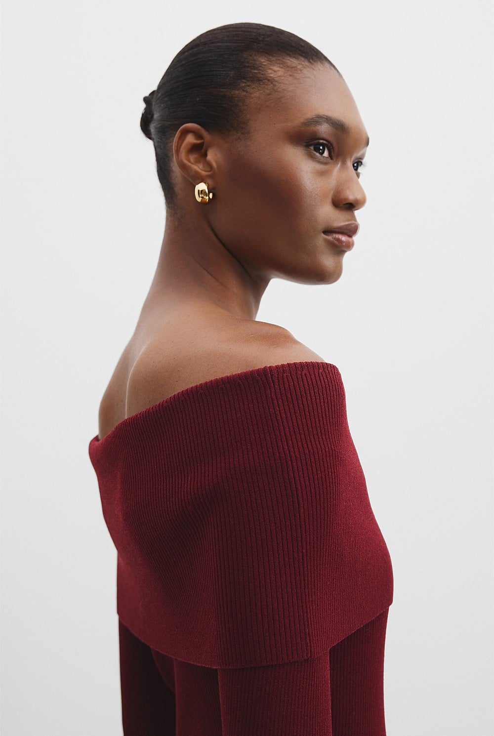 Rosewood Off-Shoulder Knit Dress - Dresses | Country Road