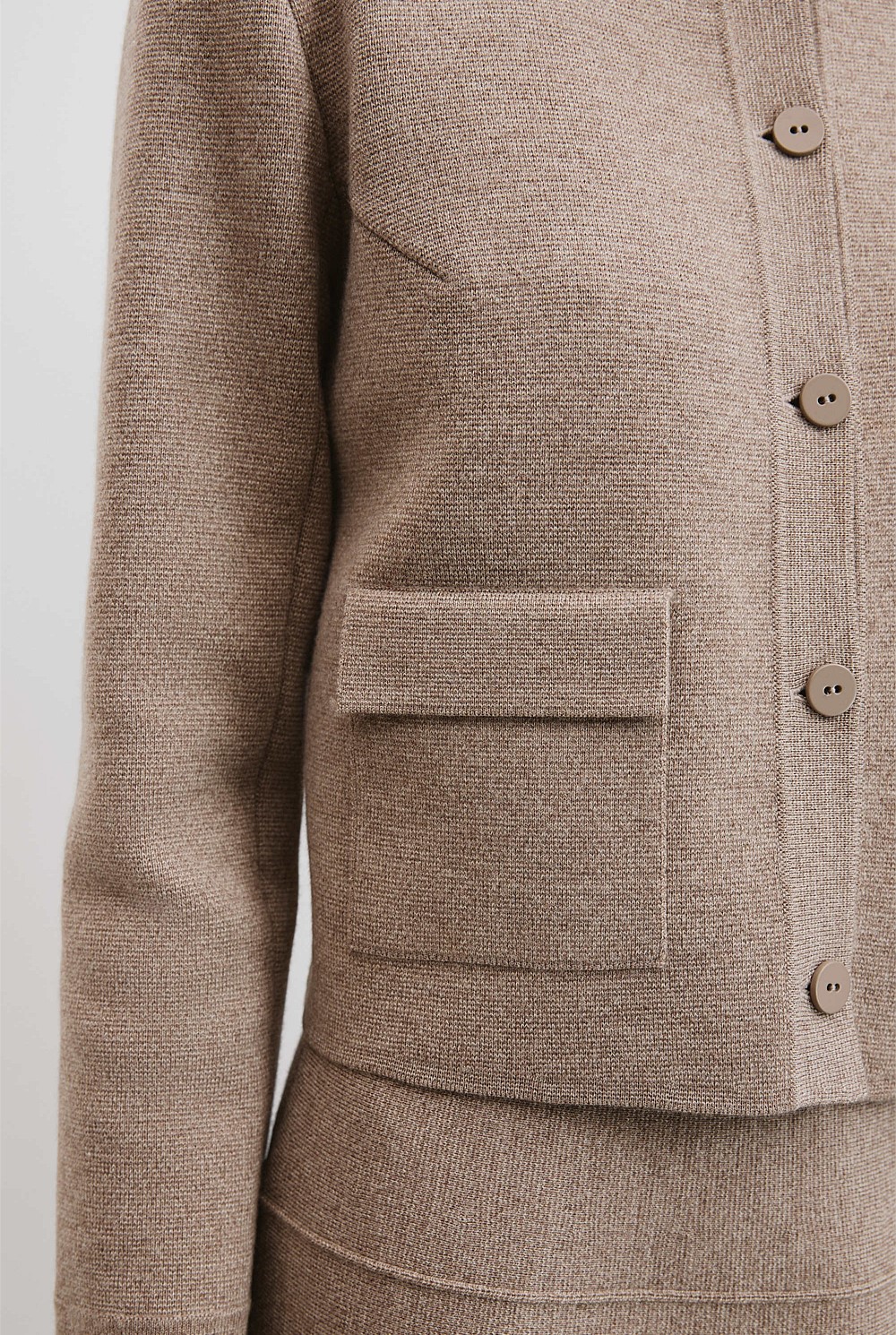 Dove Compact Wool Knit Jacket - Knitwear | Country Road