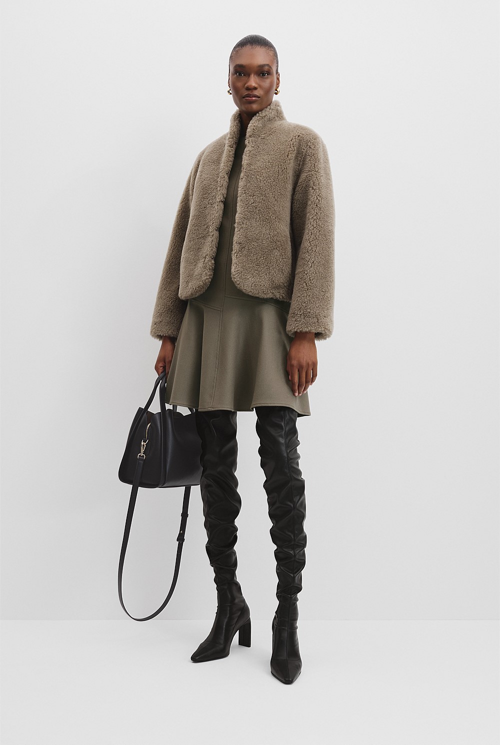 Fawn Shearling Crop Jacket - Jackets & Coats | Country Road