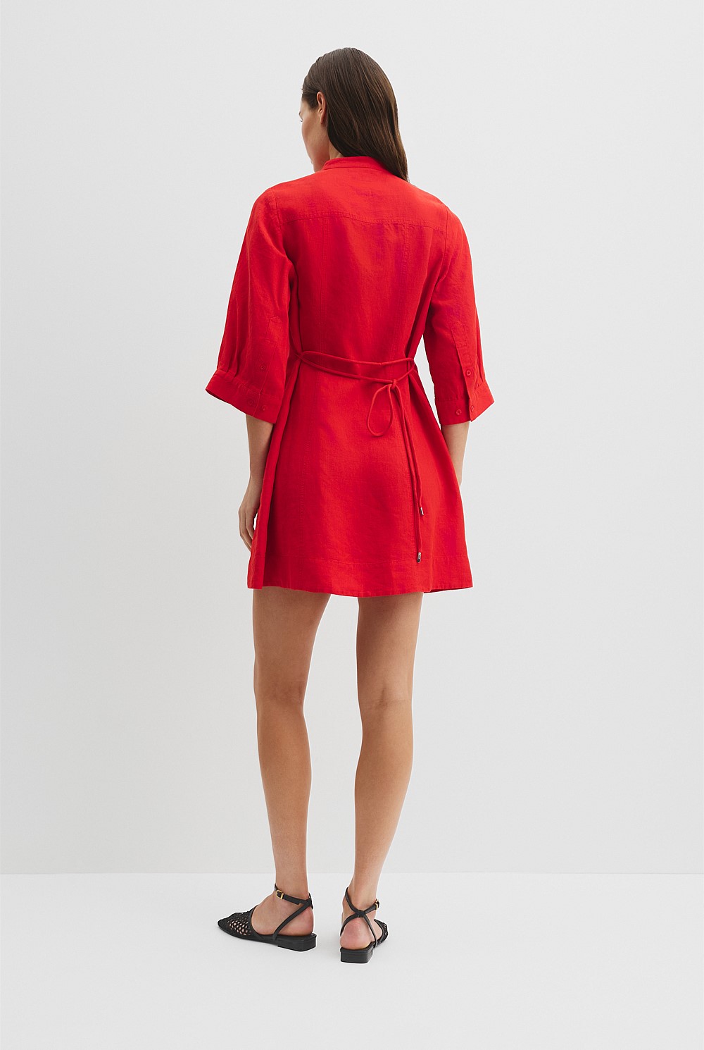 strapless open back dress Stripe Print Tiered Mini Dress Red