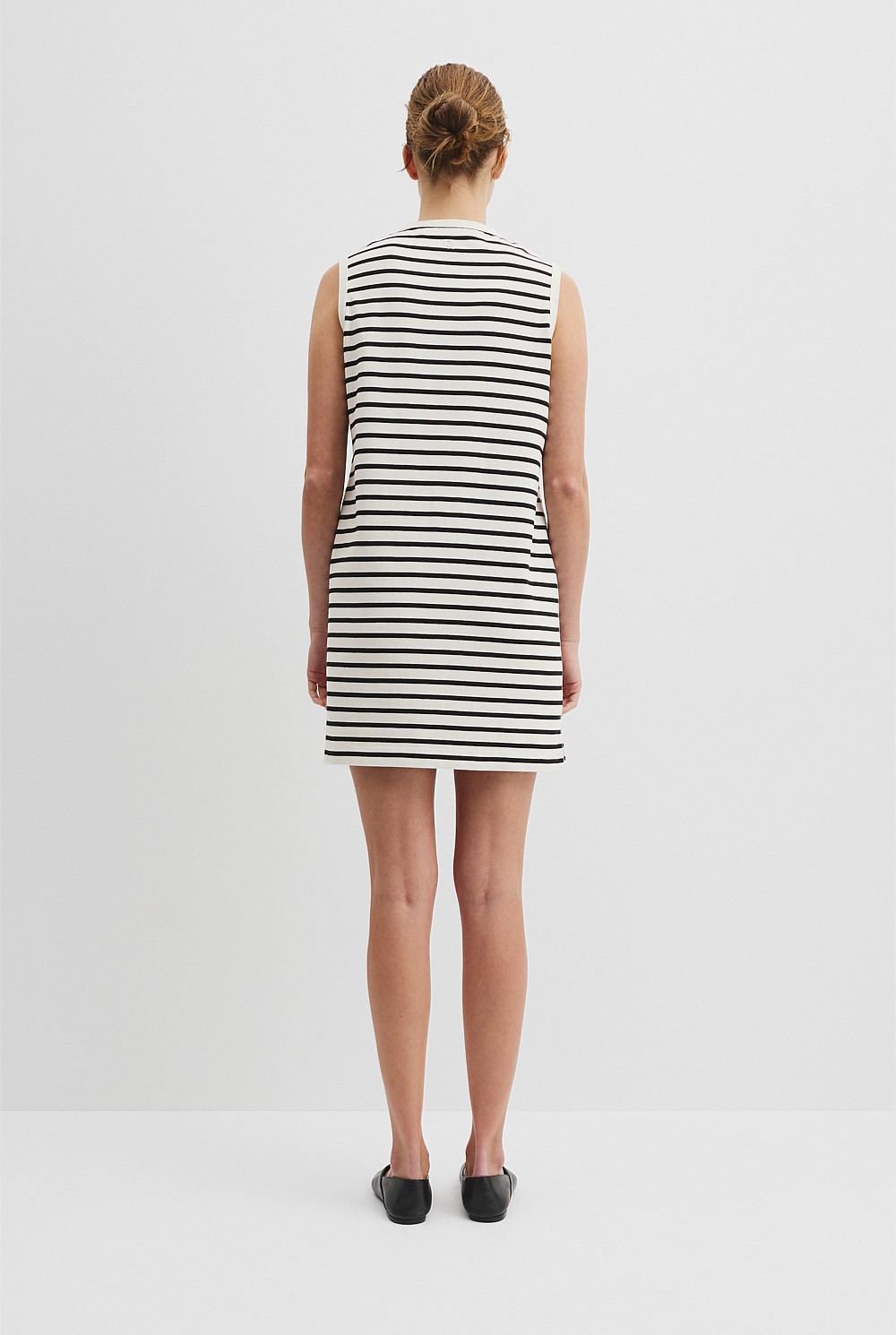 Black Stripe Cotton Stripe Mini Tank Dress - Holiday | Country Road