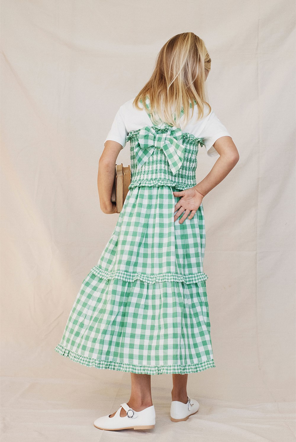 green emerald velvet dress Green Gingham Jeweled Shamrock Cotton Tie Back Midi Dress – Queen of  Sparkles