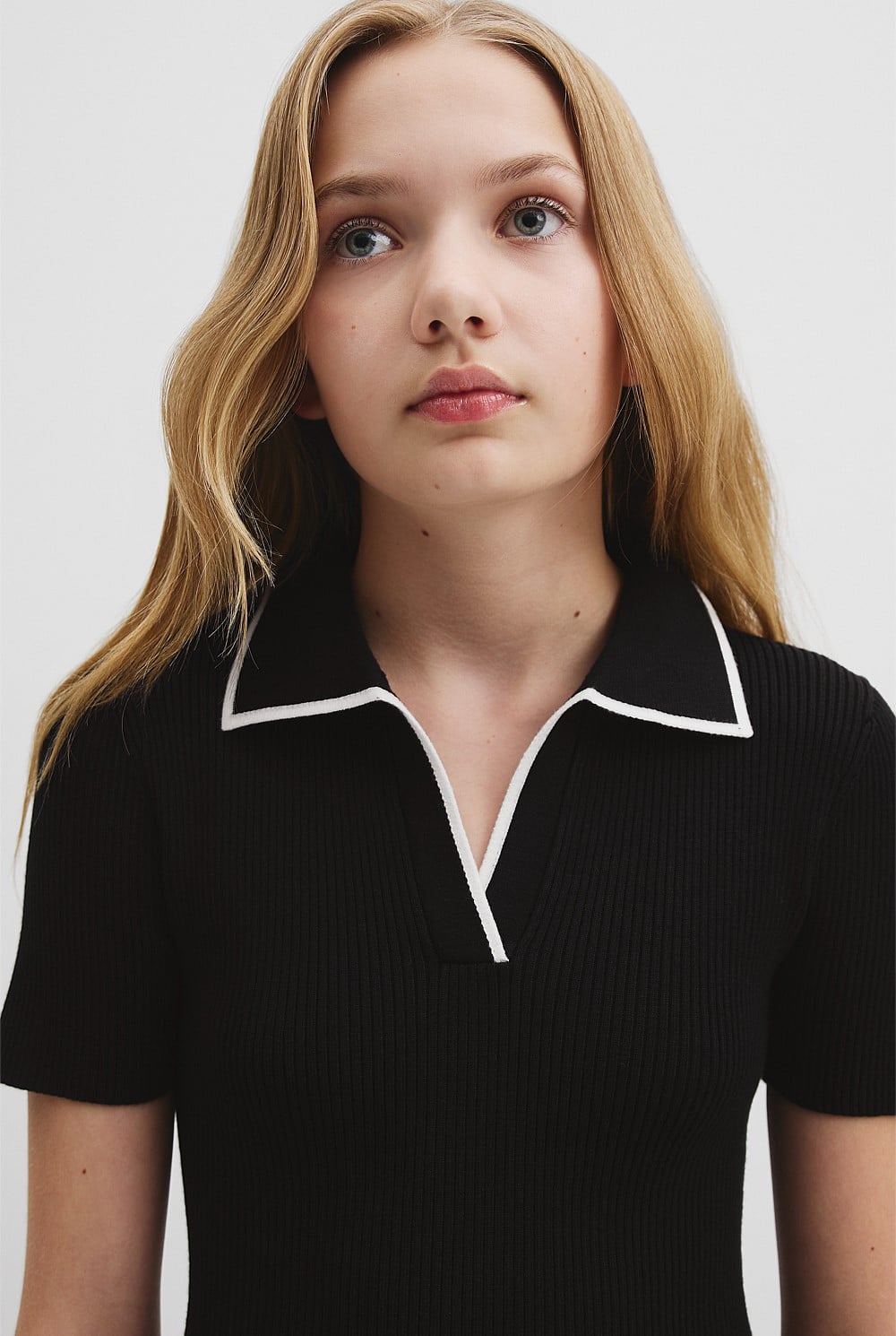 Black Knit Polo Mini Dress - Dresses | Country Road
