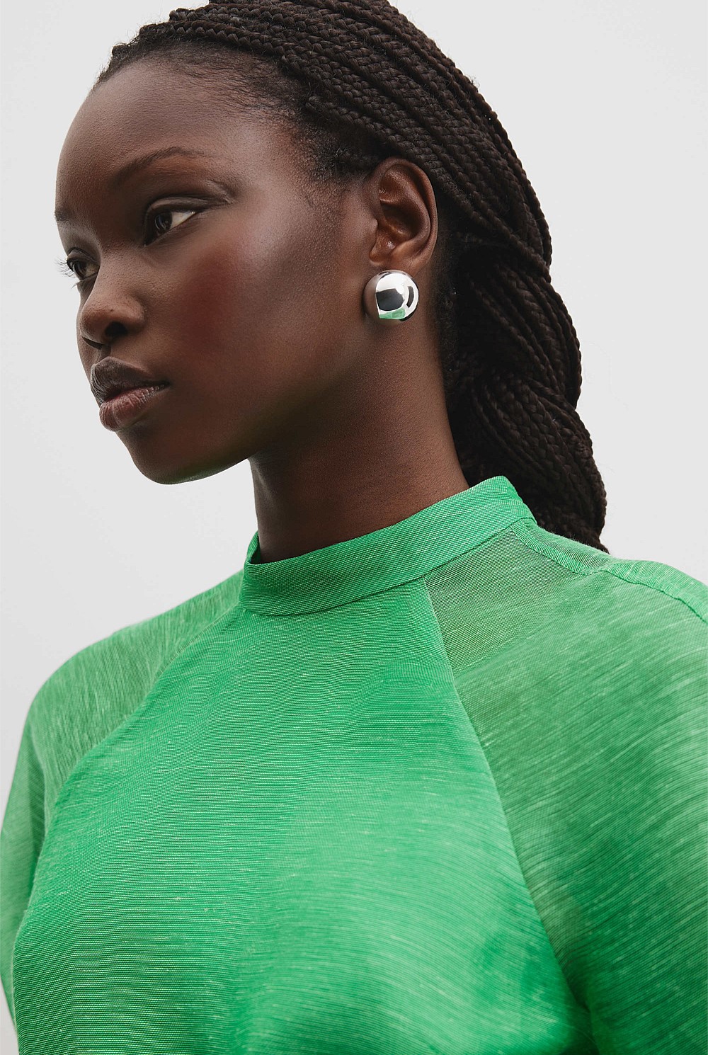 jade basin mini dress green Jade Faux Leather Button Up Puff Sleeve Mini Dress main image 1