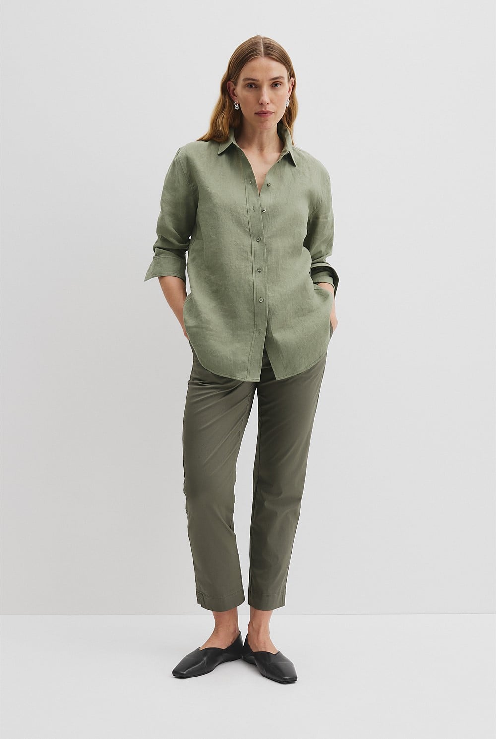 Sage Organically Grown Linen Shirt - Shirts | Country Road Sage Organically Grown Linen Shirt - Shirts | Country Road
