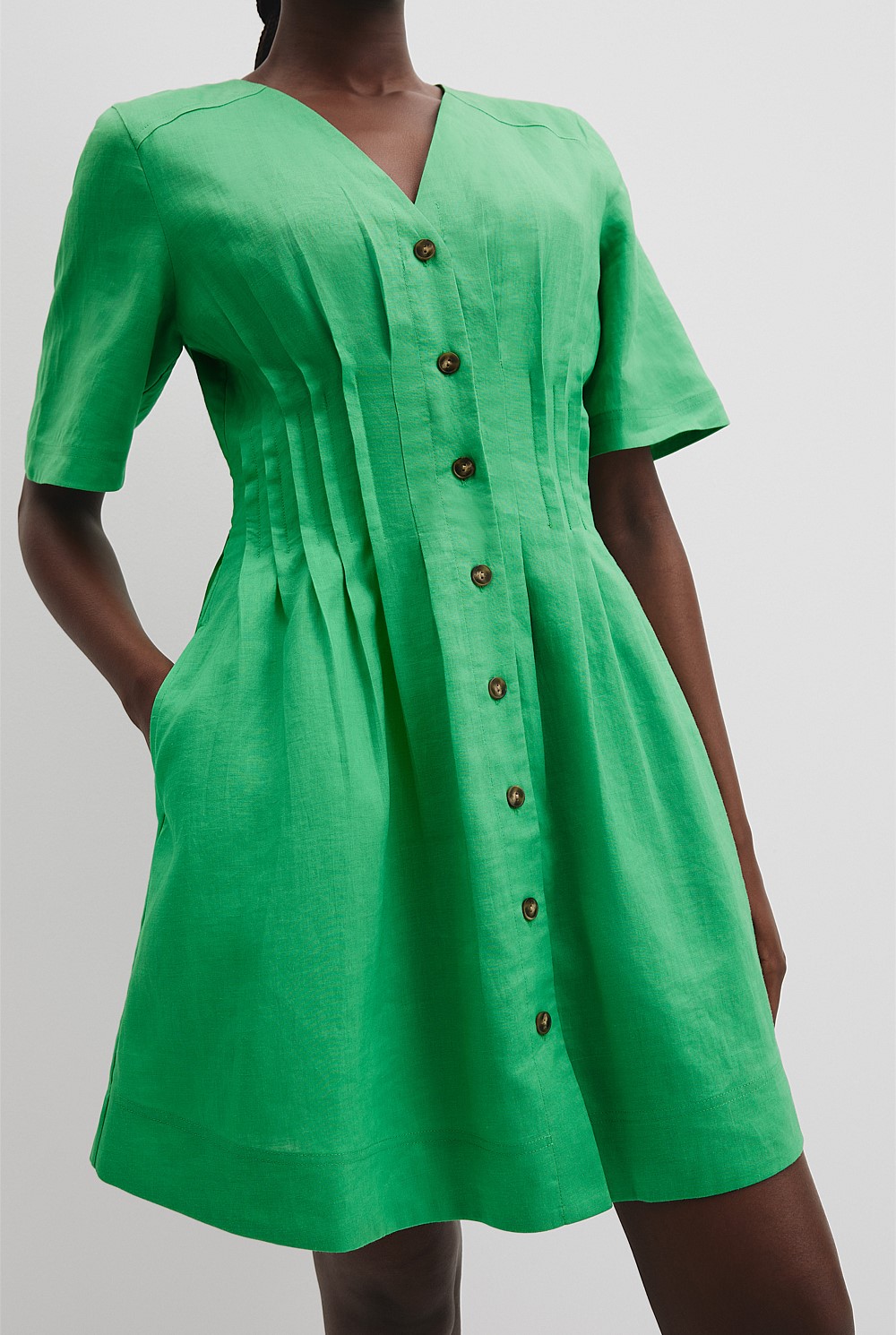 green fit and flare mini dress Plus Size Current Mood Flare Mini Dress main image 1