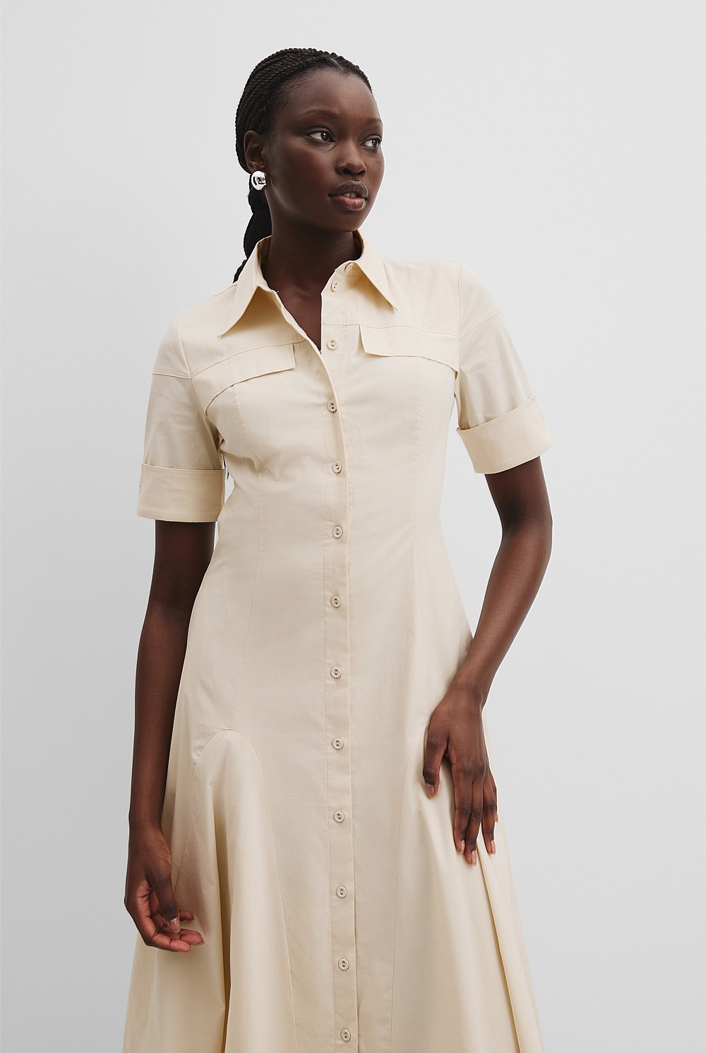 Crema Cotton Lady Like Shirt Dress - Work | Country Road