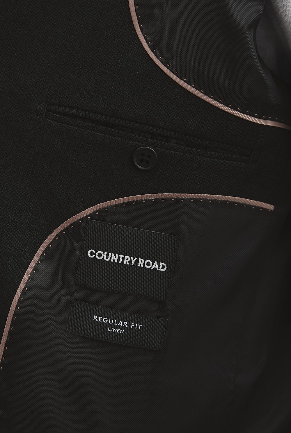 Black Linen Single Breasted Jacket - The Office Edit | Country Road