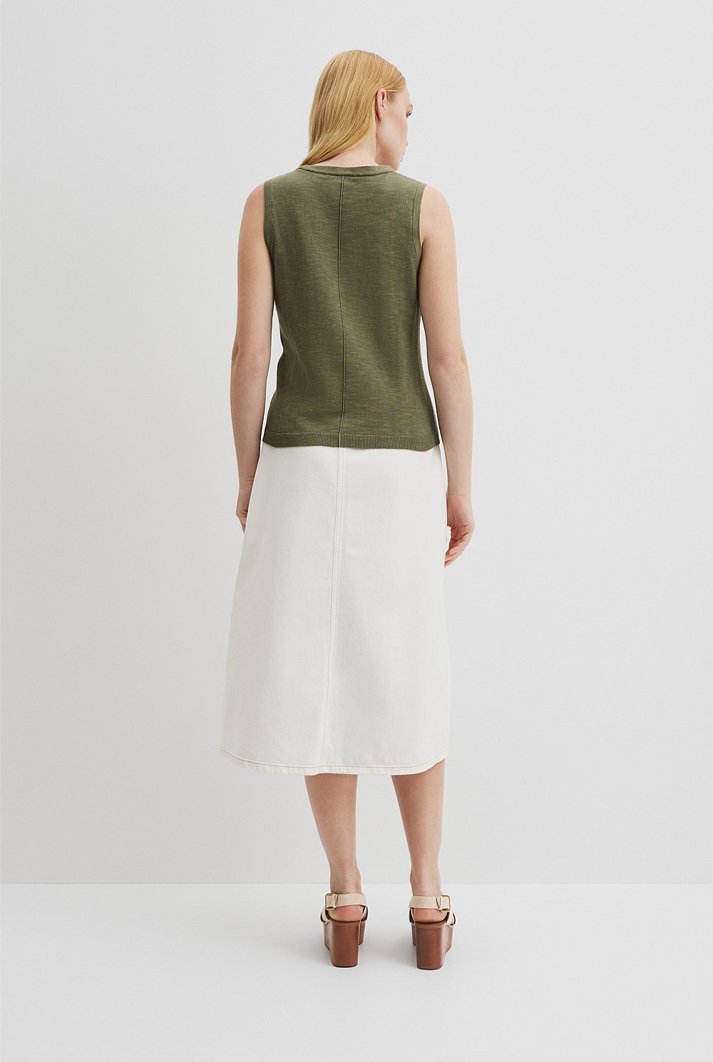 Caper Organically Grown Cotton Linen Blend Vest - Knitwear