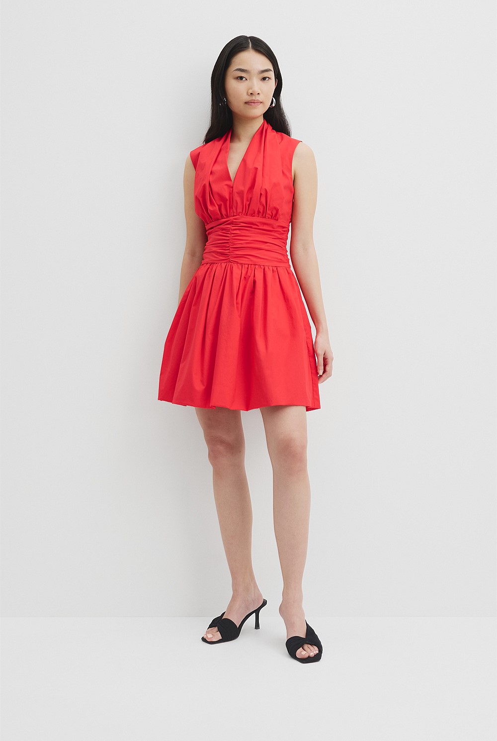 strapless open back dress Gathered Detail T-Shirt Midi Dress by Victoria Beckham main image 0