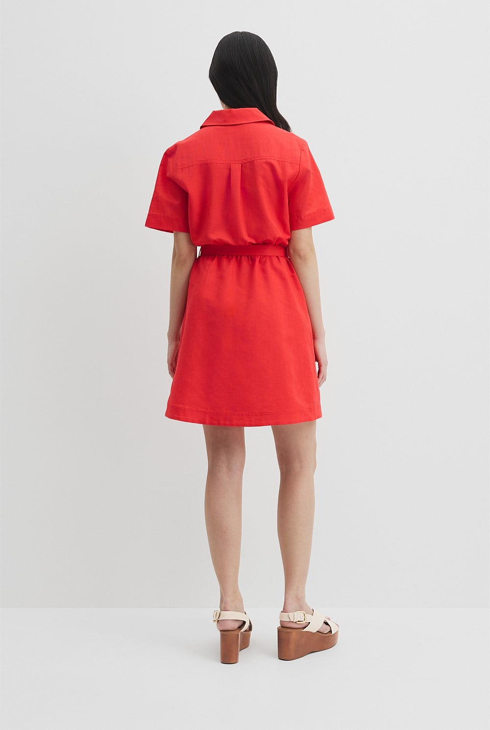 red flared mini dress Sleeveless Waist Detail Flare Mini Dress – Doppelgänger main image 0