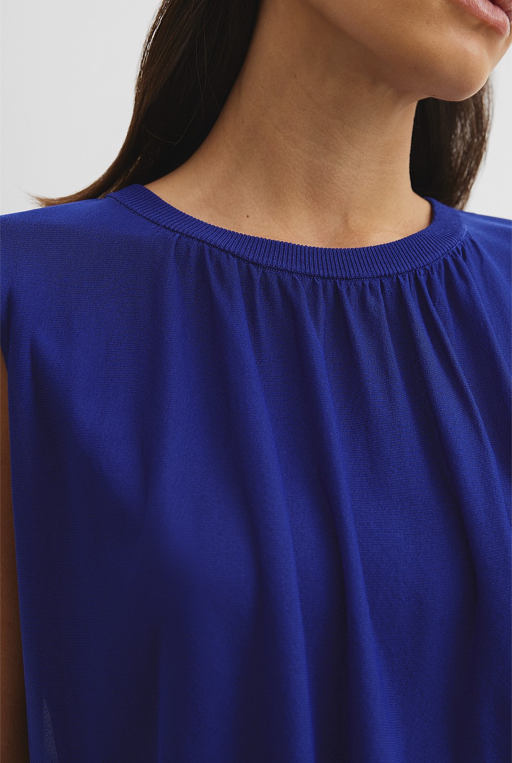 Ultra Blue Gauze Knit Top - Event | Country Road