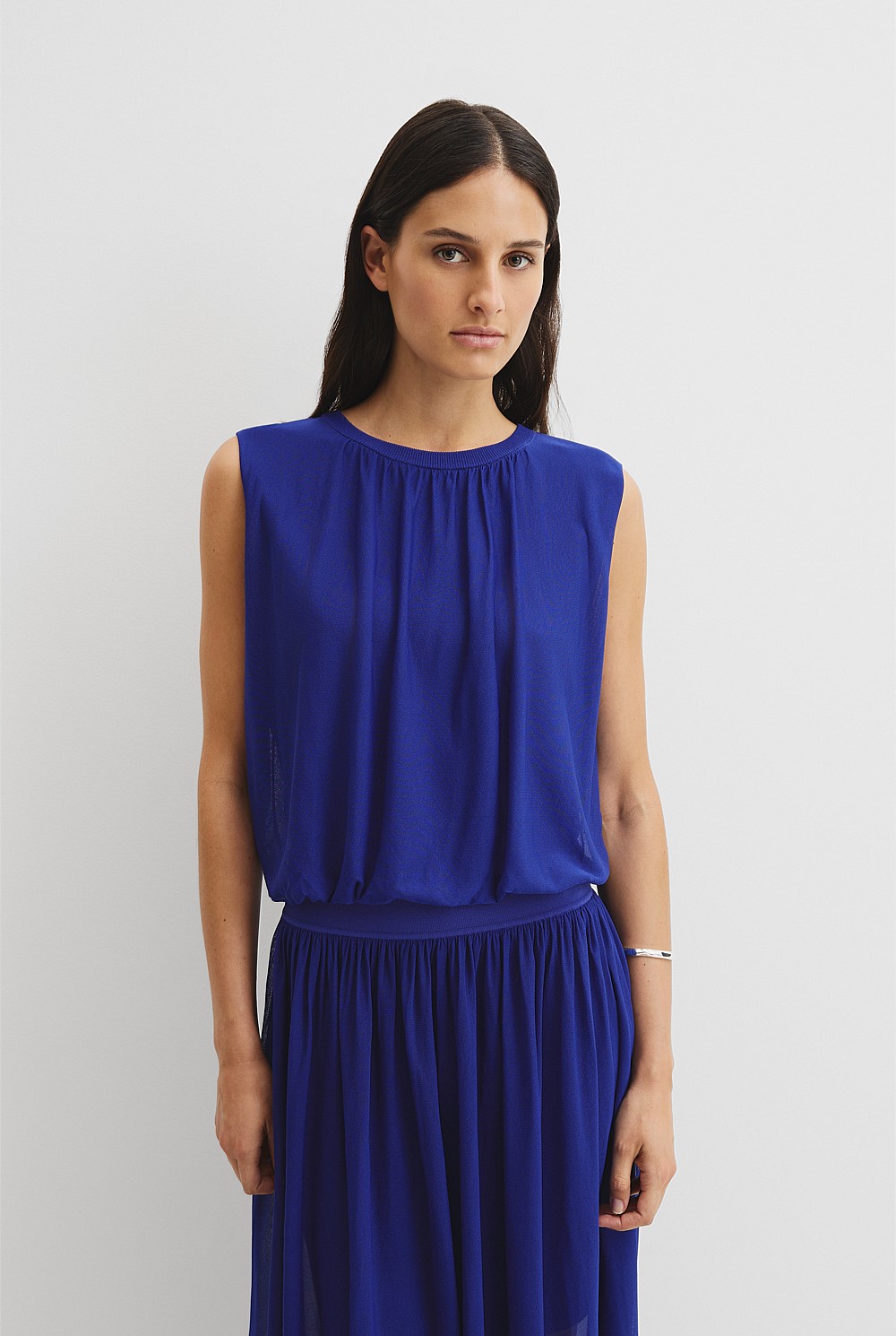 トップス OT Ultra Blue Gauze Knit Top - Event | Country Road