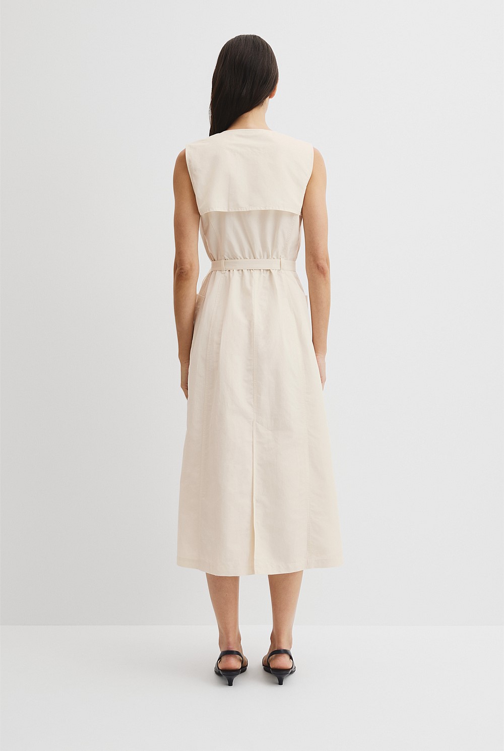 Antique White Trench Detail Midi Dress - Event | Country Road