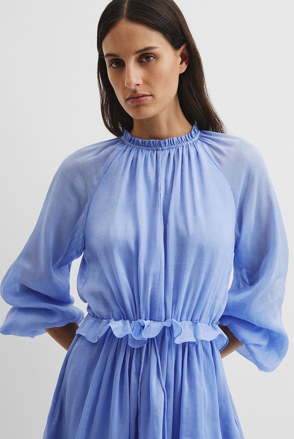 blue drop waist dress with sleeves Emerson Navy Drop Waist Dress main image 1