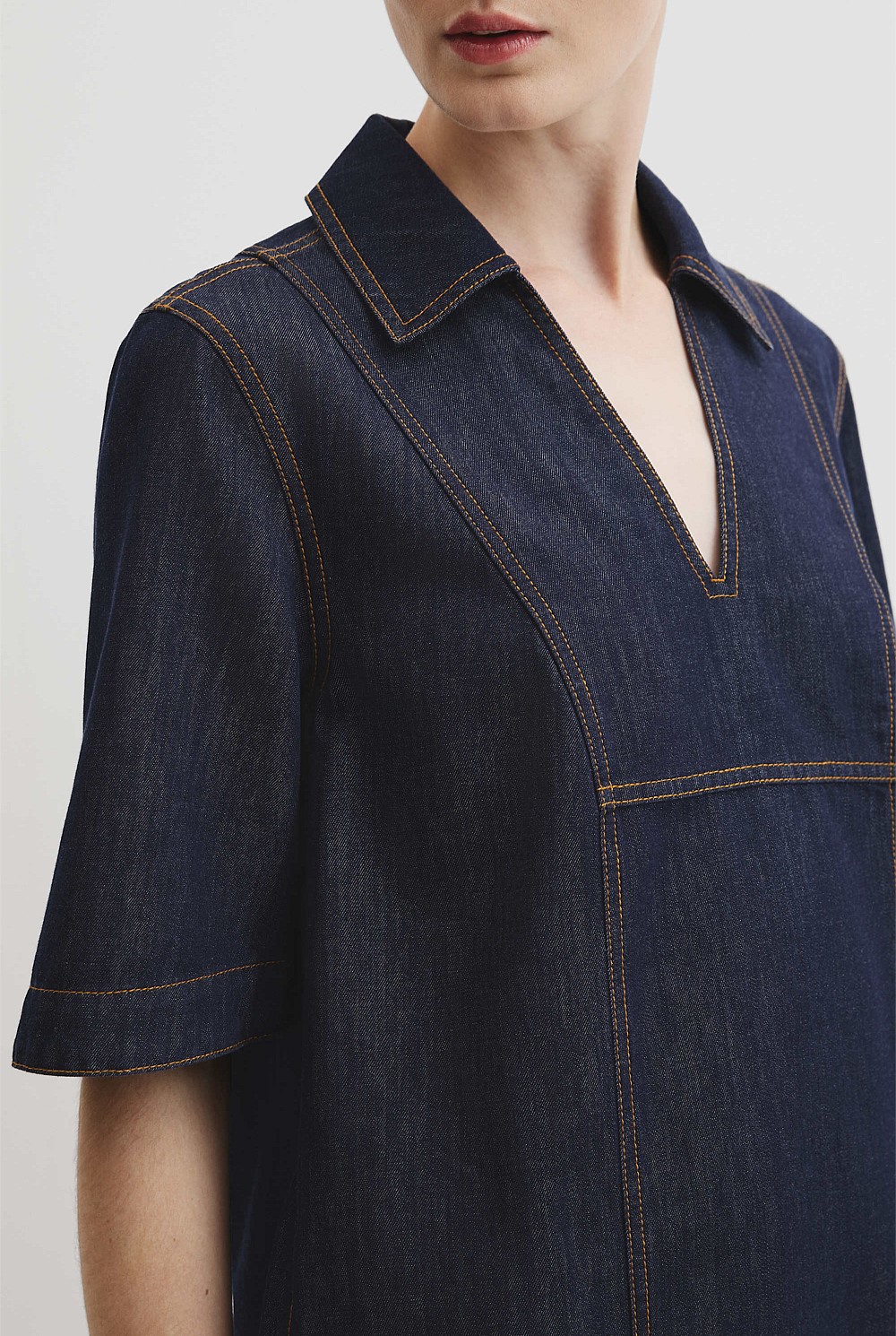 Indigo Rinse Denim Popover Dress - Holiday | Country Road