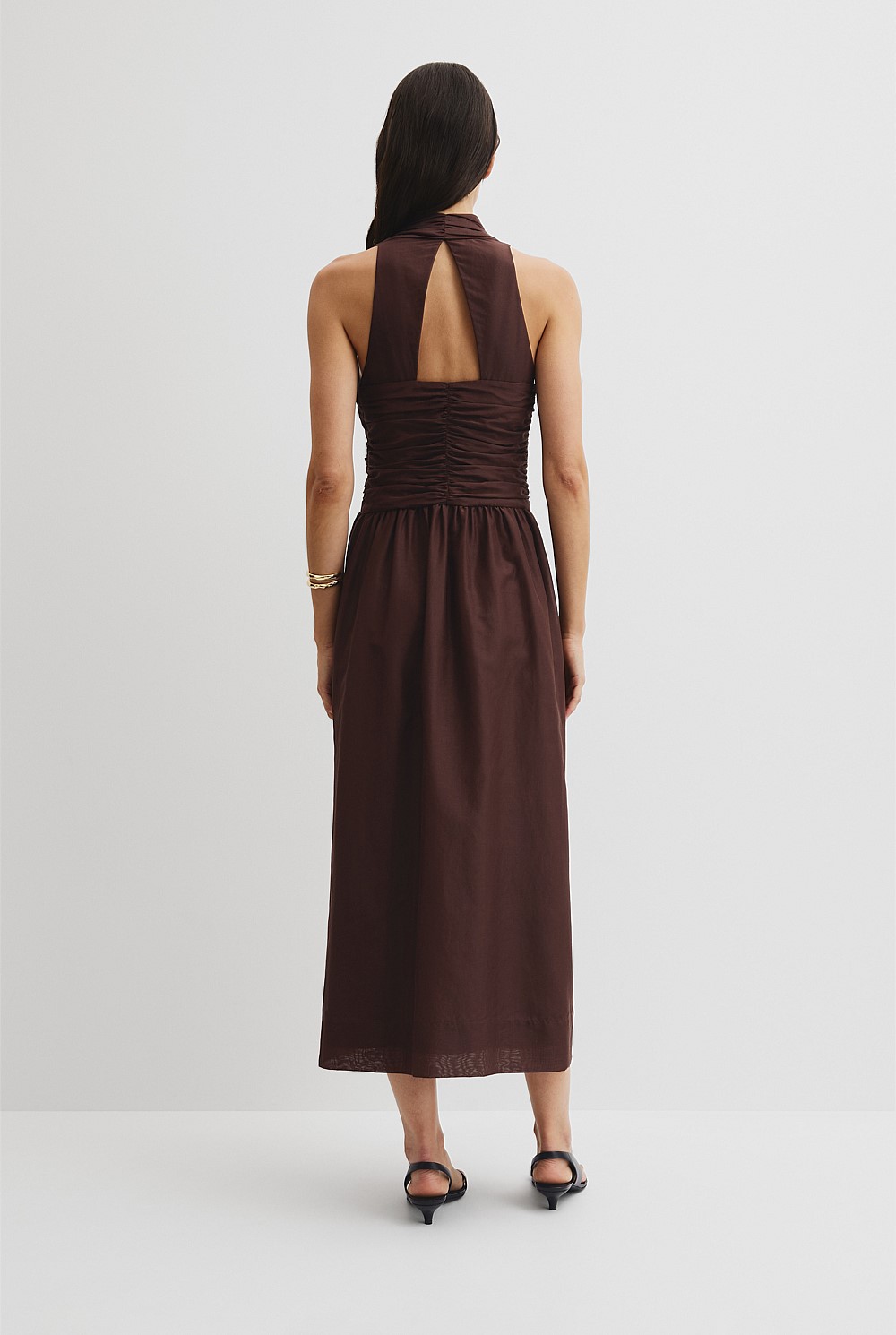 black halter dress midi Light Taupe Halter Dress main image 0