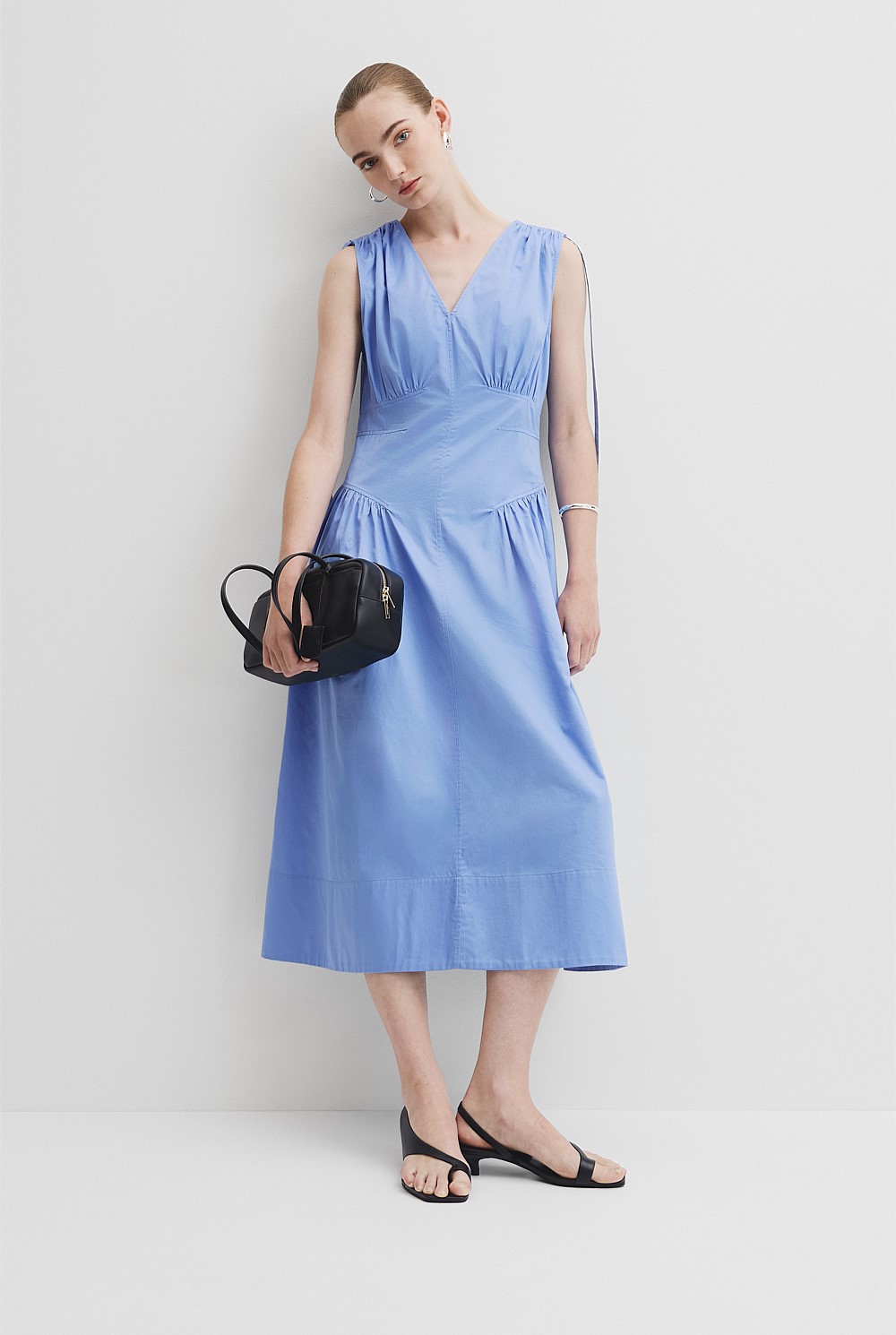 Cornflower Gathered Shoulder Midi Dress - Event | Country Road