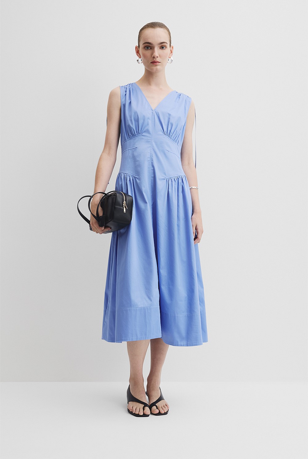 Cornflower Gathered Shoulder Midi Dress - Event | Country Road