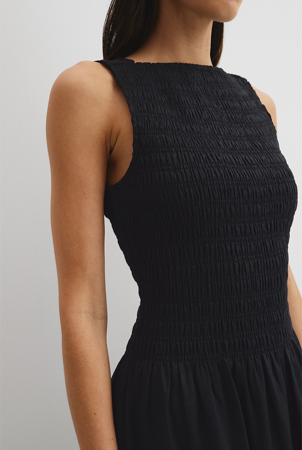 chinese dress ladies Indira Smocked Midi Dress