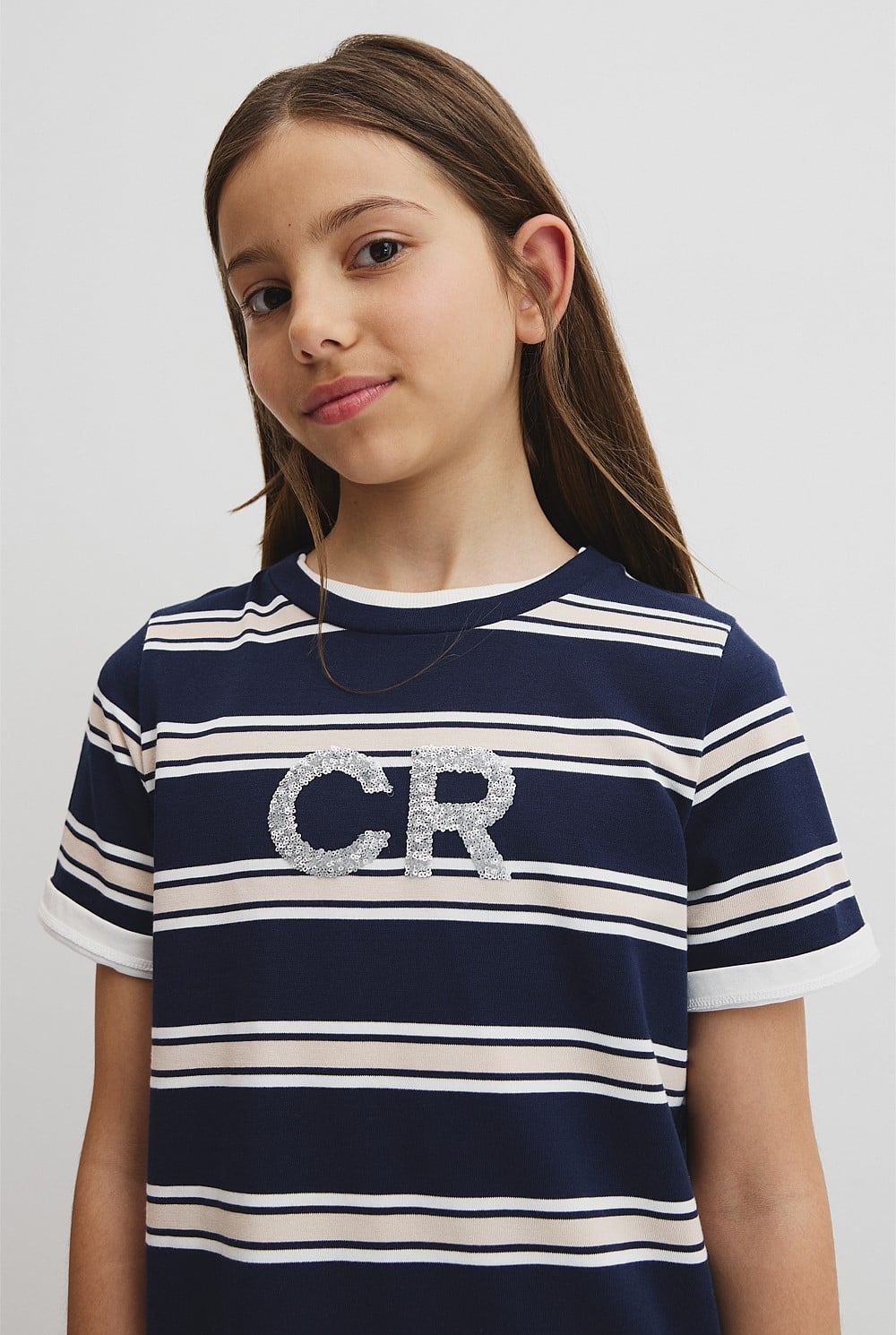 Navy Stripe CR Logo T-Shirt Dress - Dresses | Country Road