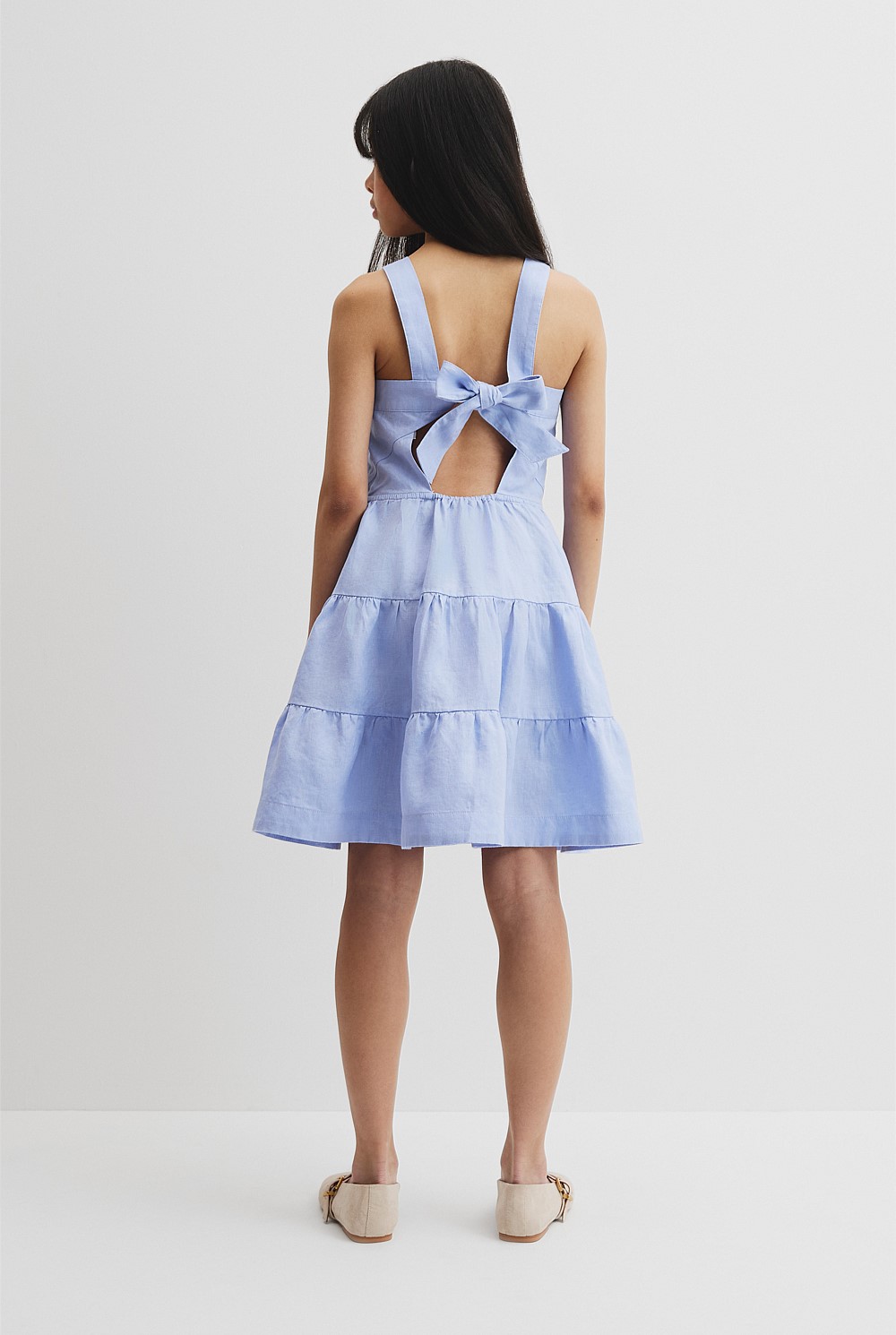 red blue striped dress Coastal Stripe Strapless Midi Dress main image 0