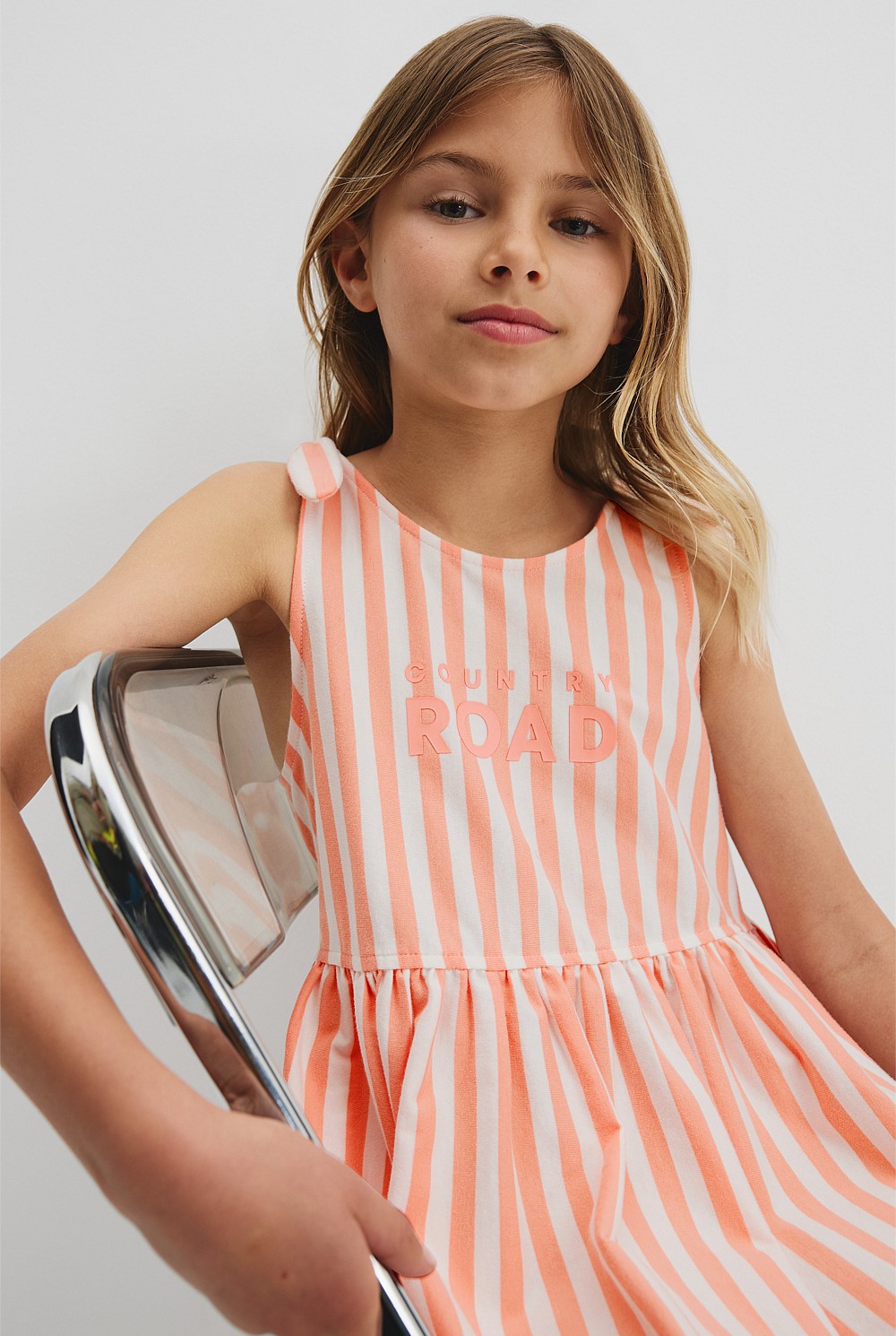 Coral Stripe Tie Detail Jersey Dress - Dresses | Country Road Coral Stripe Tie Detail Jersey Dress - Dresses | Country Road