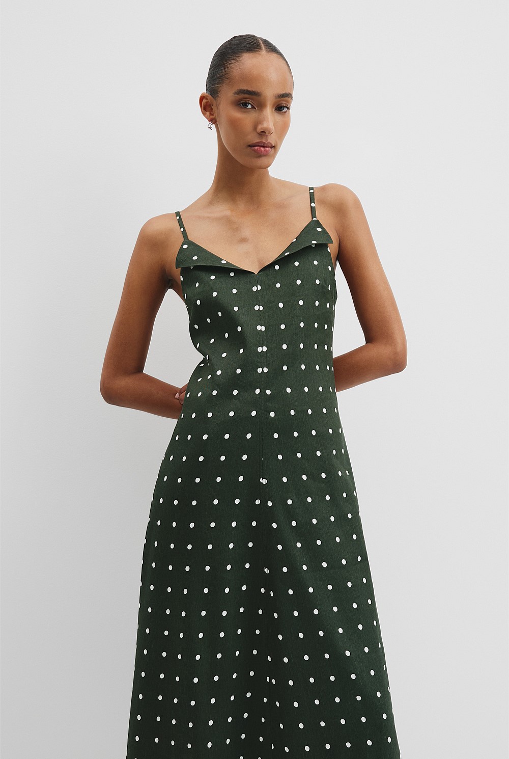 Fern Spot Print Stretch Slip Dress - Event | Country Road