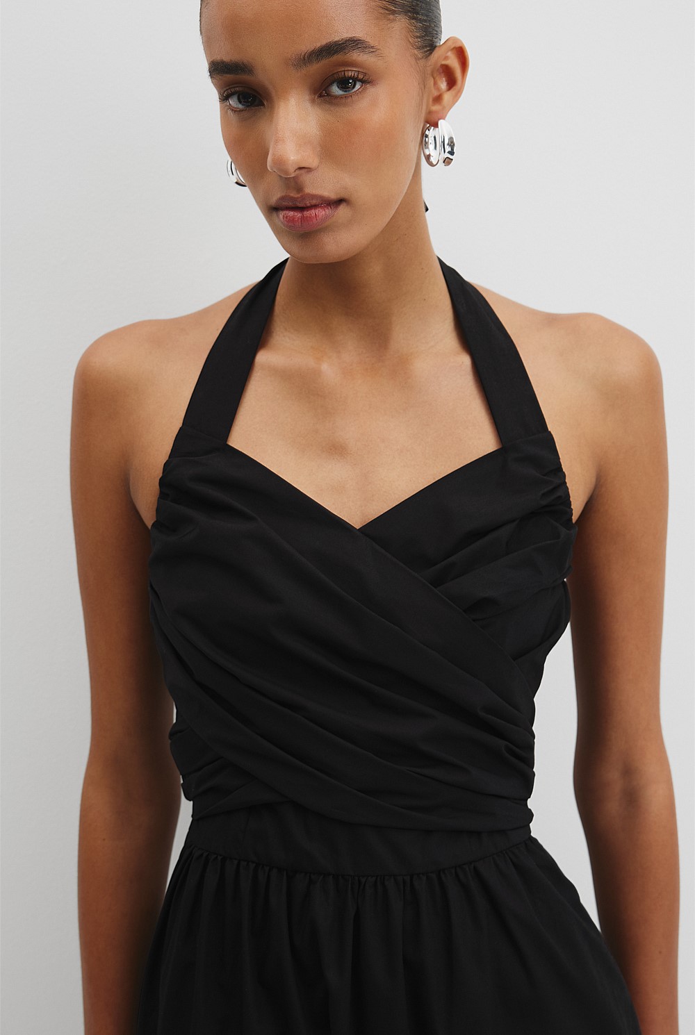ribka halterneck midi dress in orchids flock black Hadley Halterneck Maxi Dress - Black Floral main image 0