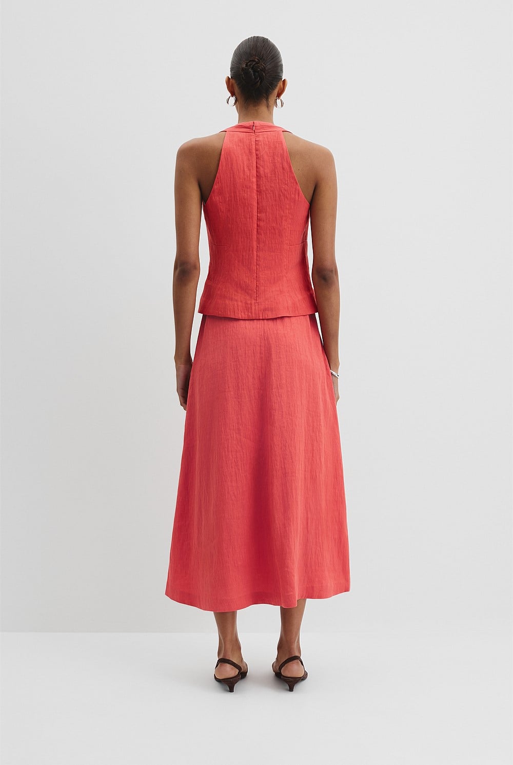 Cayenne Organically Grown Linen Blend Halter Neck Top - Coordinating Sets |  Country Road