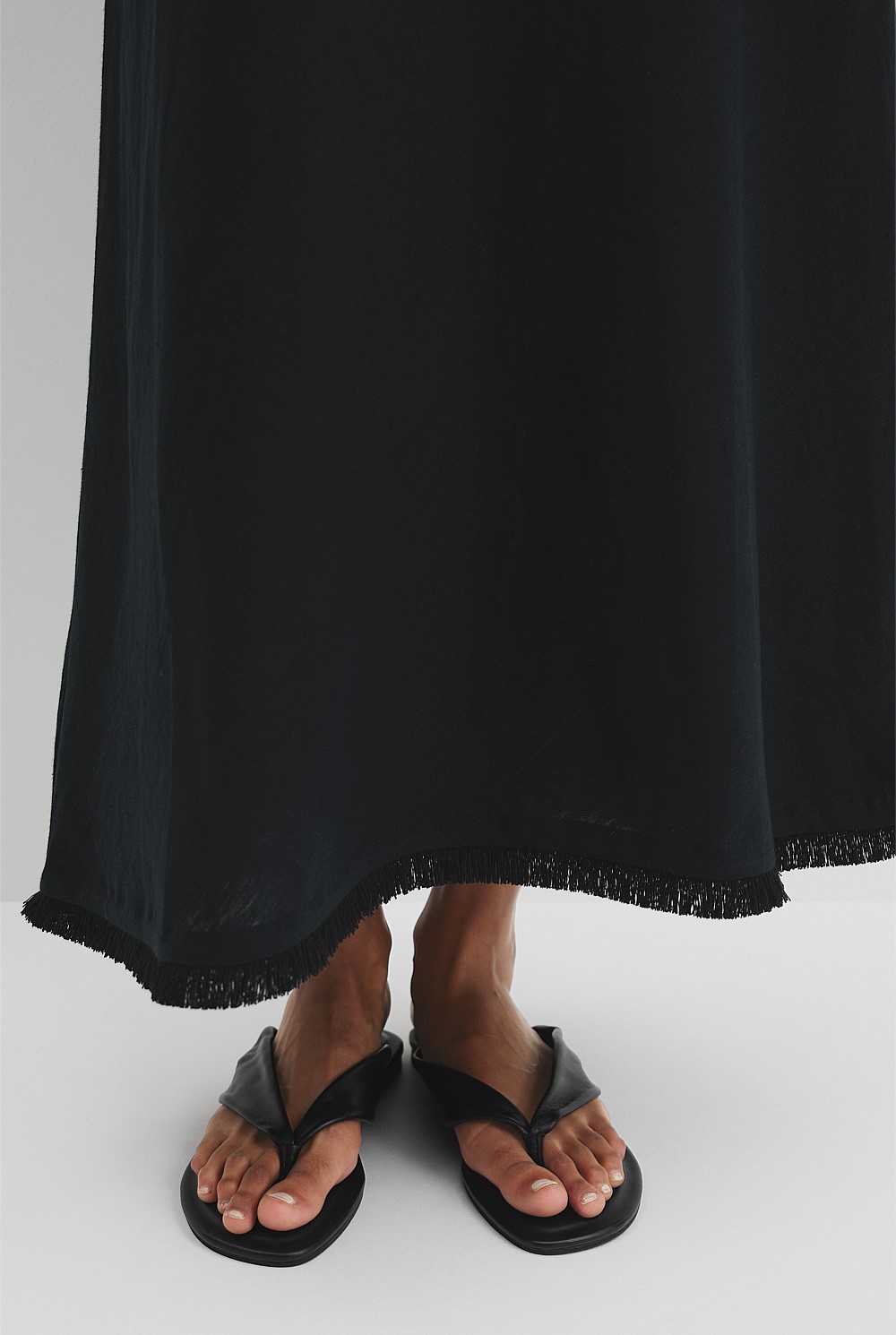 Black Organically Grown Linen Slip Dress - Work | Country Road