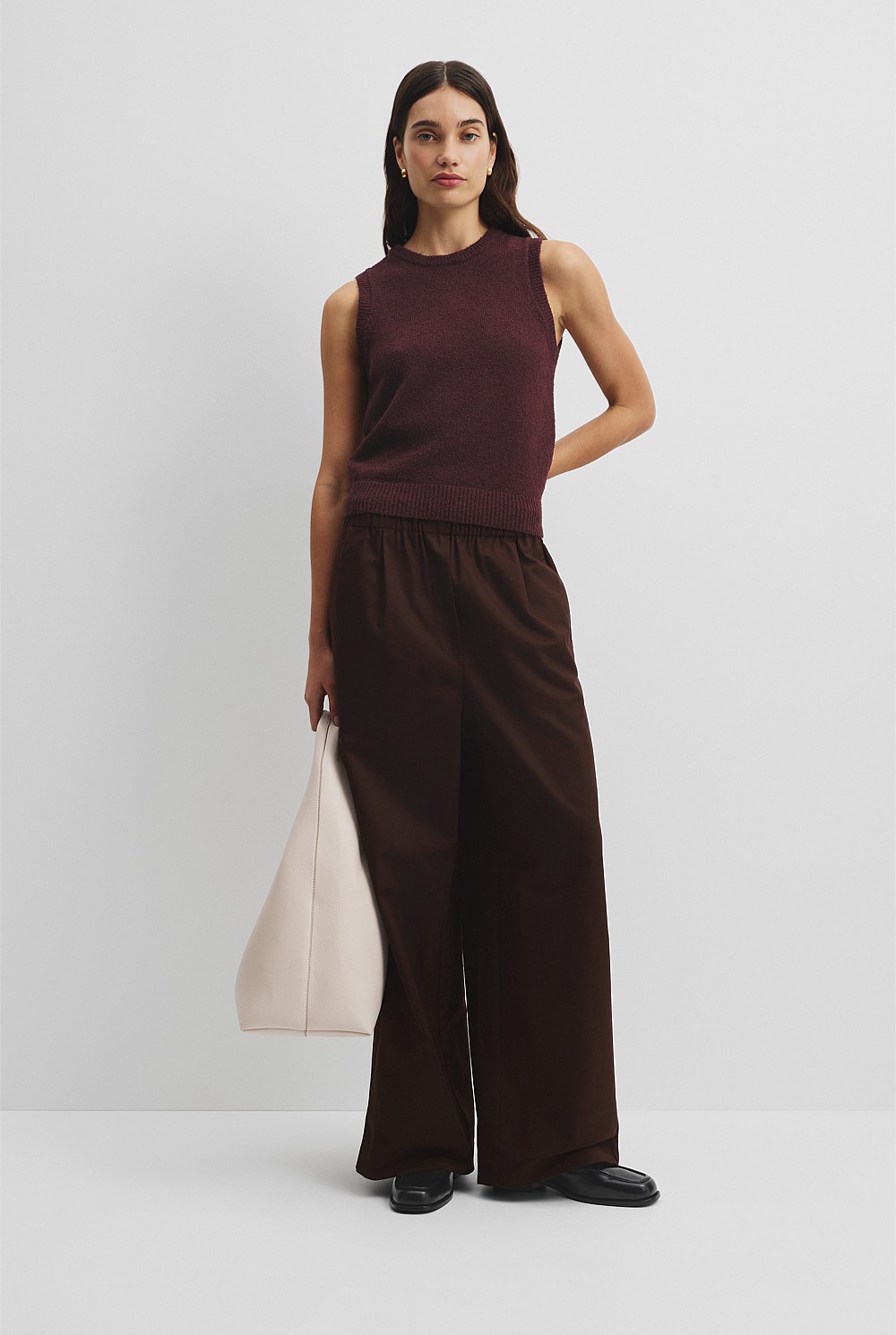 Plum Australian Cotton Blend Boucle Knit Tank - Work | Country Road