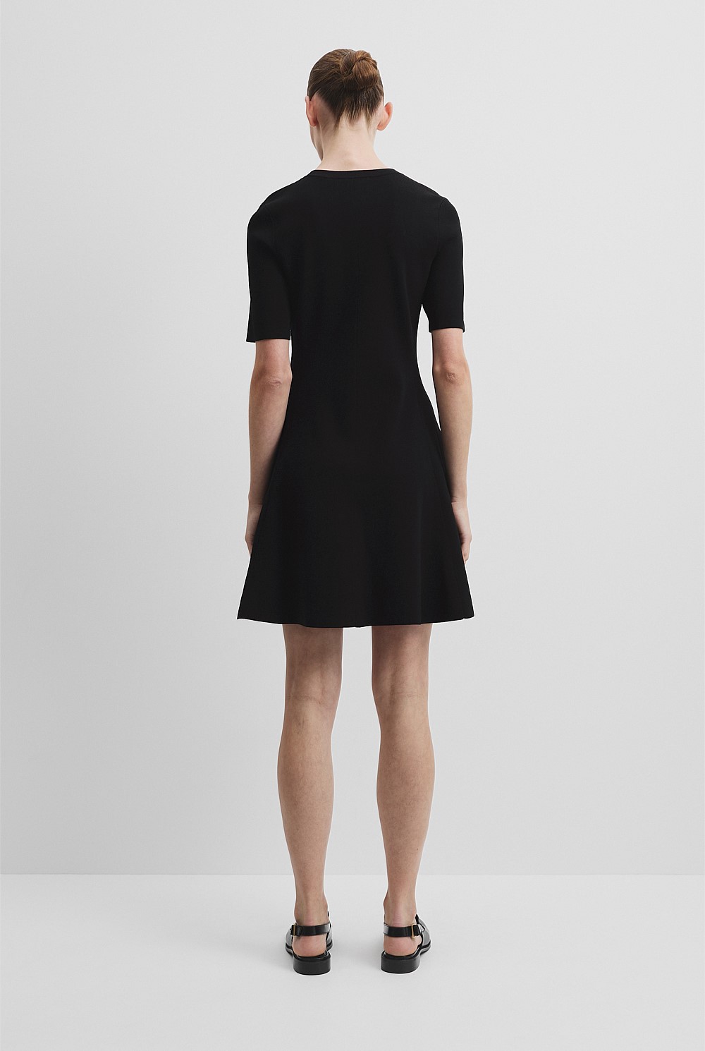 Black Compact Knit Mini Dress - Work | Country Road Black Compact Knit Mini Dress - Work | Country Road