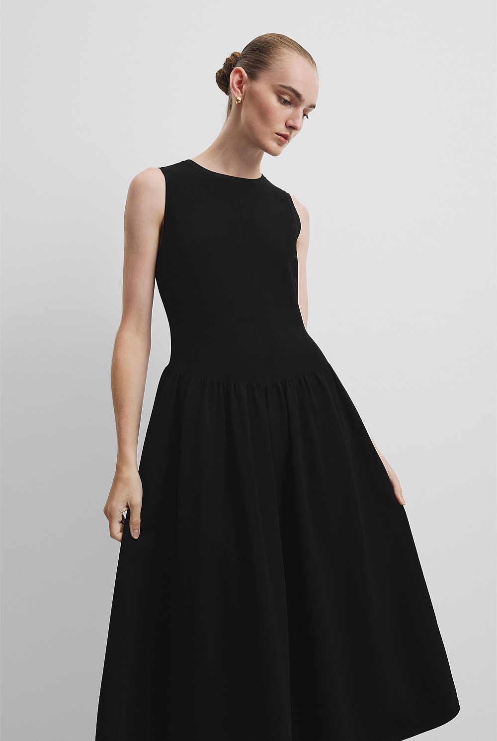 self portrait knit midi dress Brown Textured Knit Midi Dress – self-portrait-US main image 0