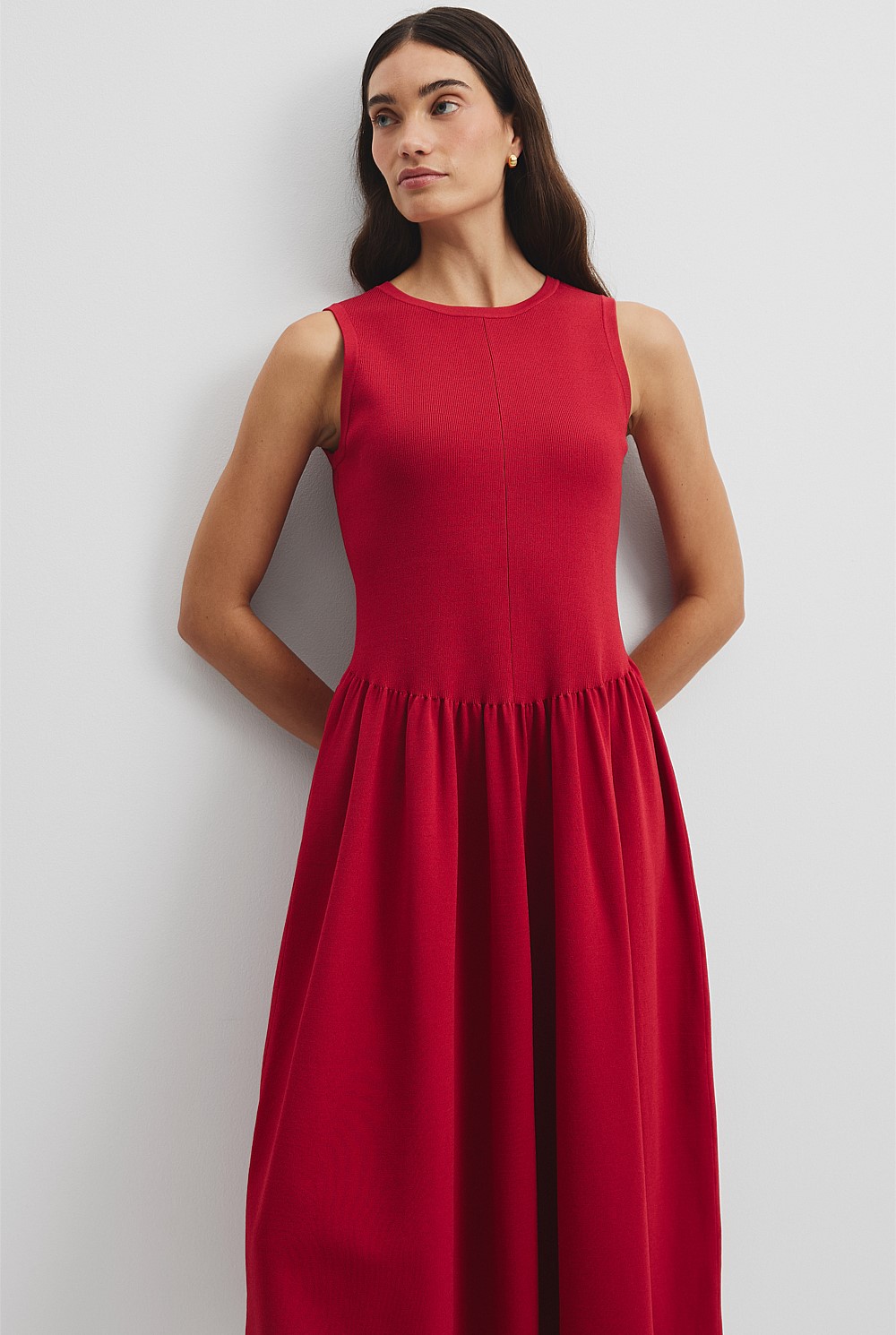 Garnet Mix Stitch Knit Dress - Work | Country Road Garnet Mix Stitch Knit Dress - Work | Country Road