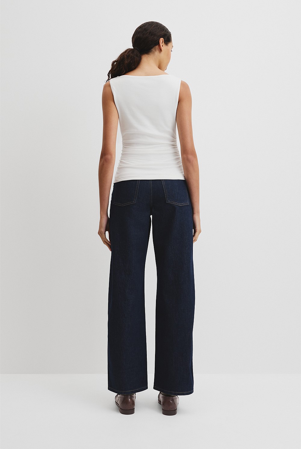 Antique White Boat Neck Tank - Work | Country Road