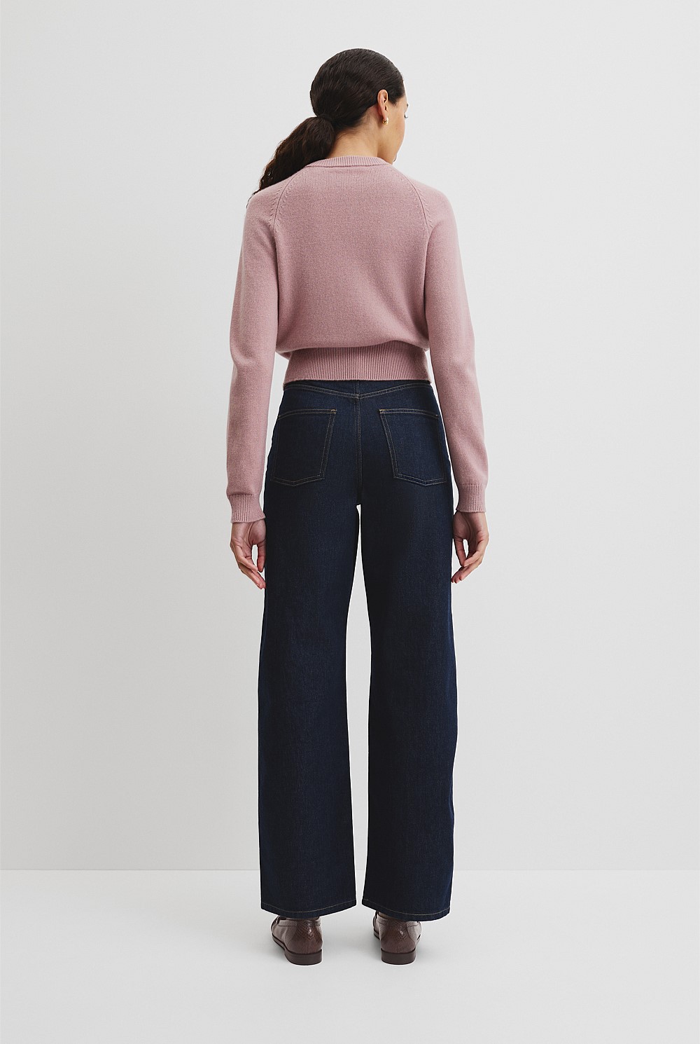 Geranium Cotton Cashmere Crew Neck Cardigan - Knitwear | Country Road