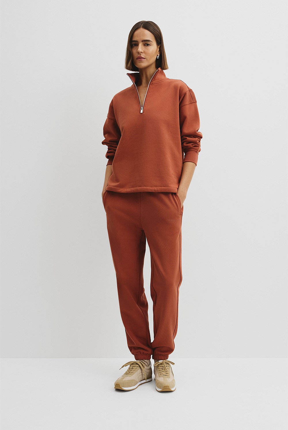 Redwood Australian Good Earth Cotton Draw Cord Zip Sweat - Sweats