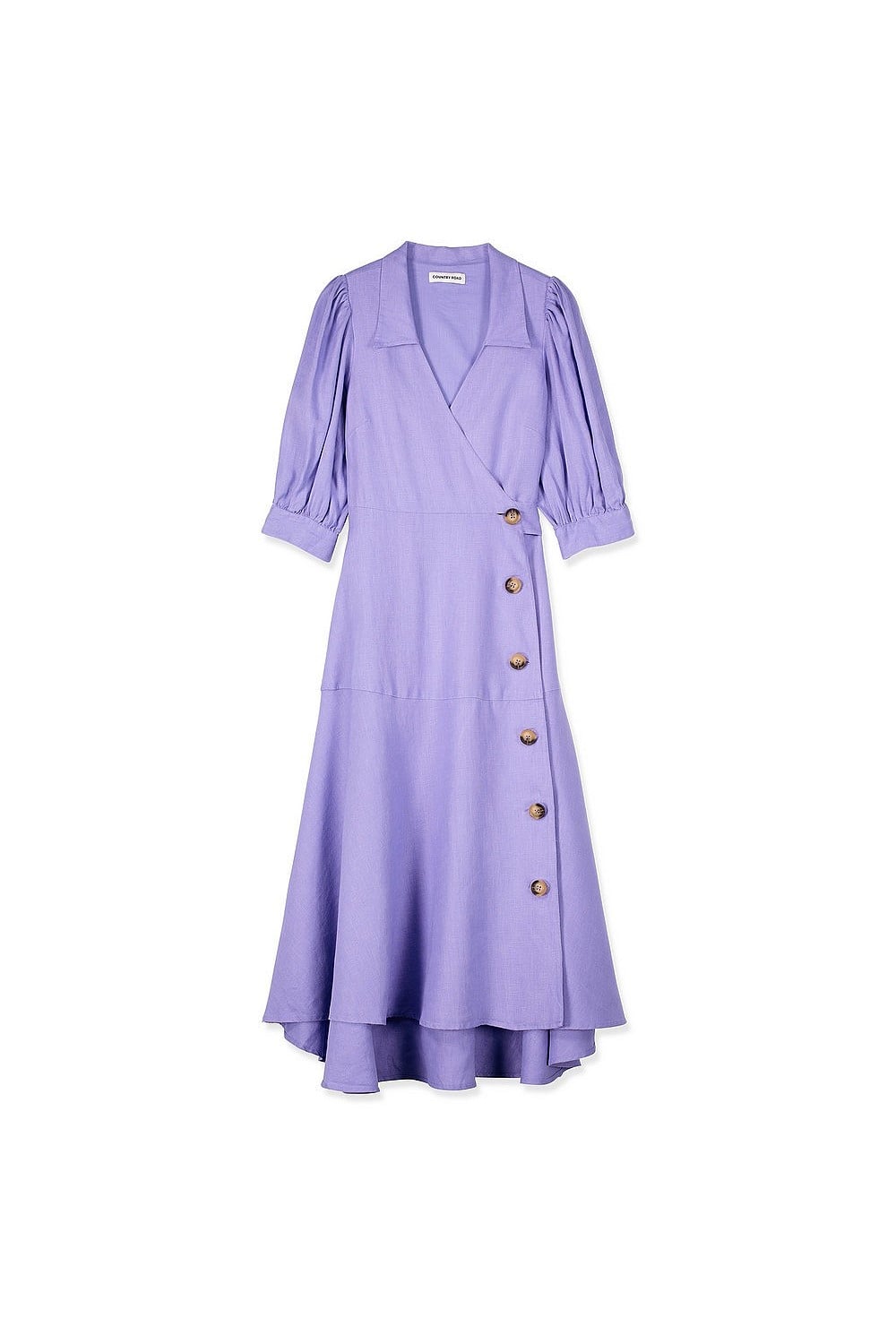 Periwinkle Blue Wrap Linen Dress - Dresses | Country Road