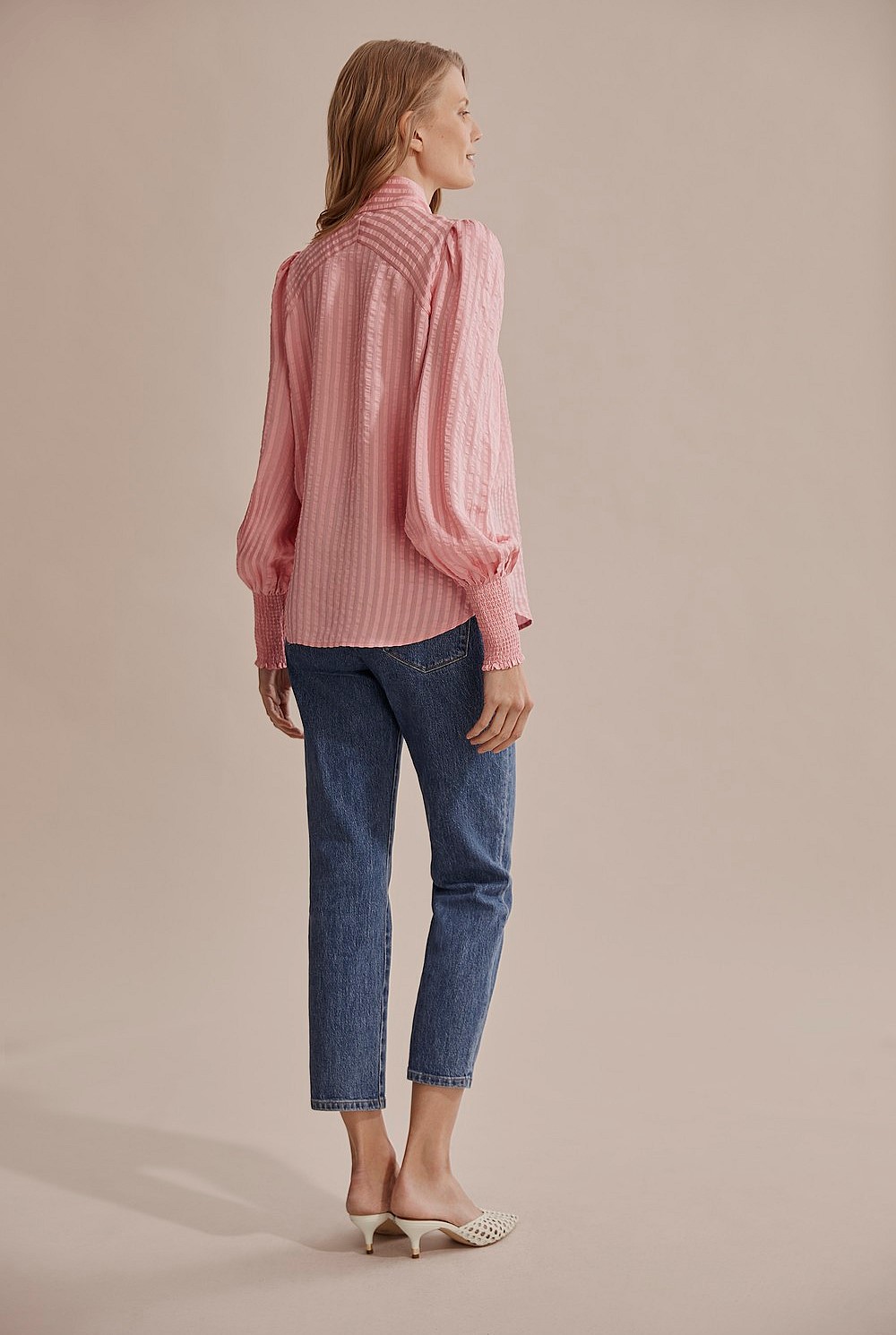 Pink Self Stripe Blouse - Shirts | Country Road