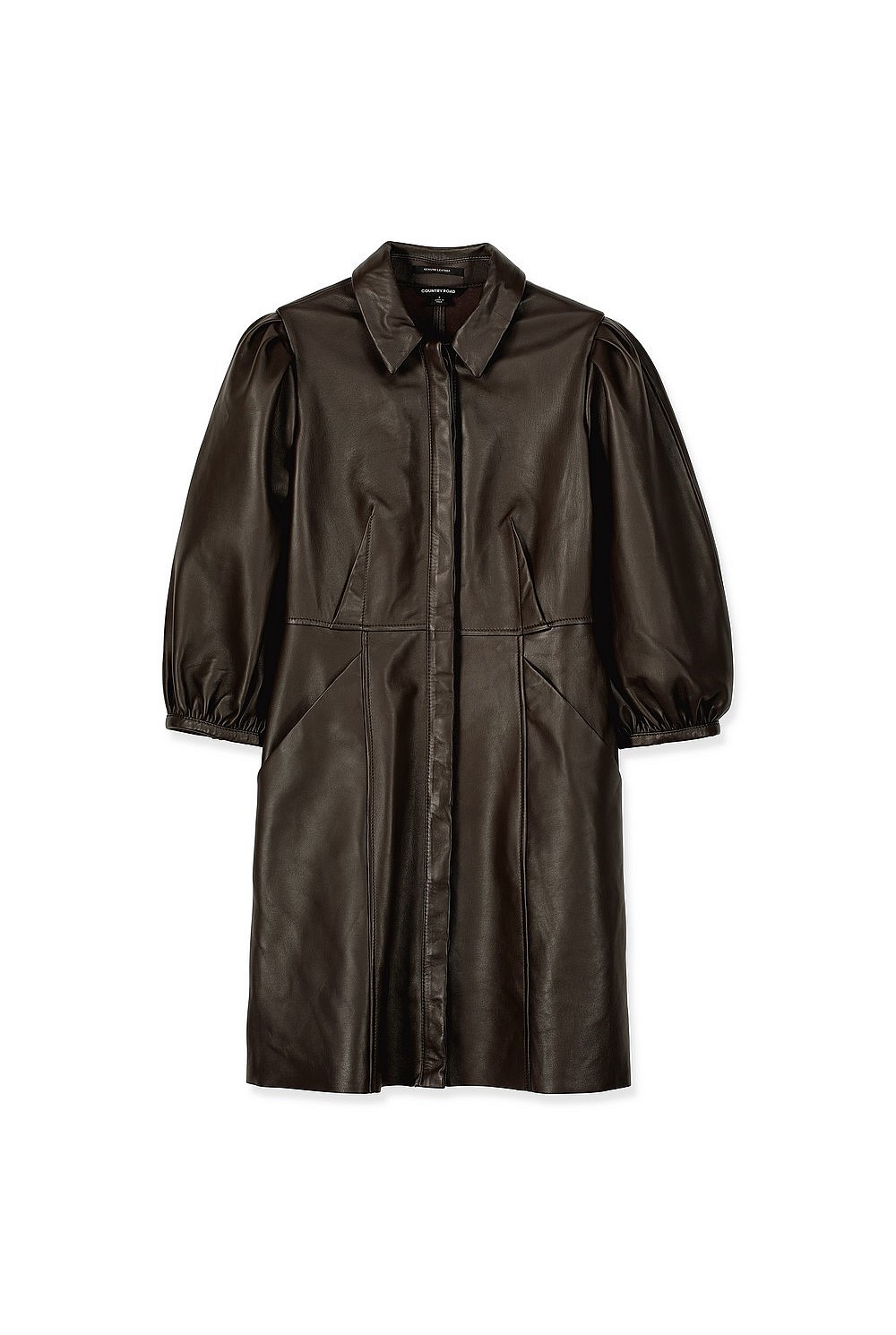 Bitter Chocolate Leather Dress - Dresses | Country Road Bitter Chocolate Leather Dress - Dresses | Country Road