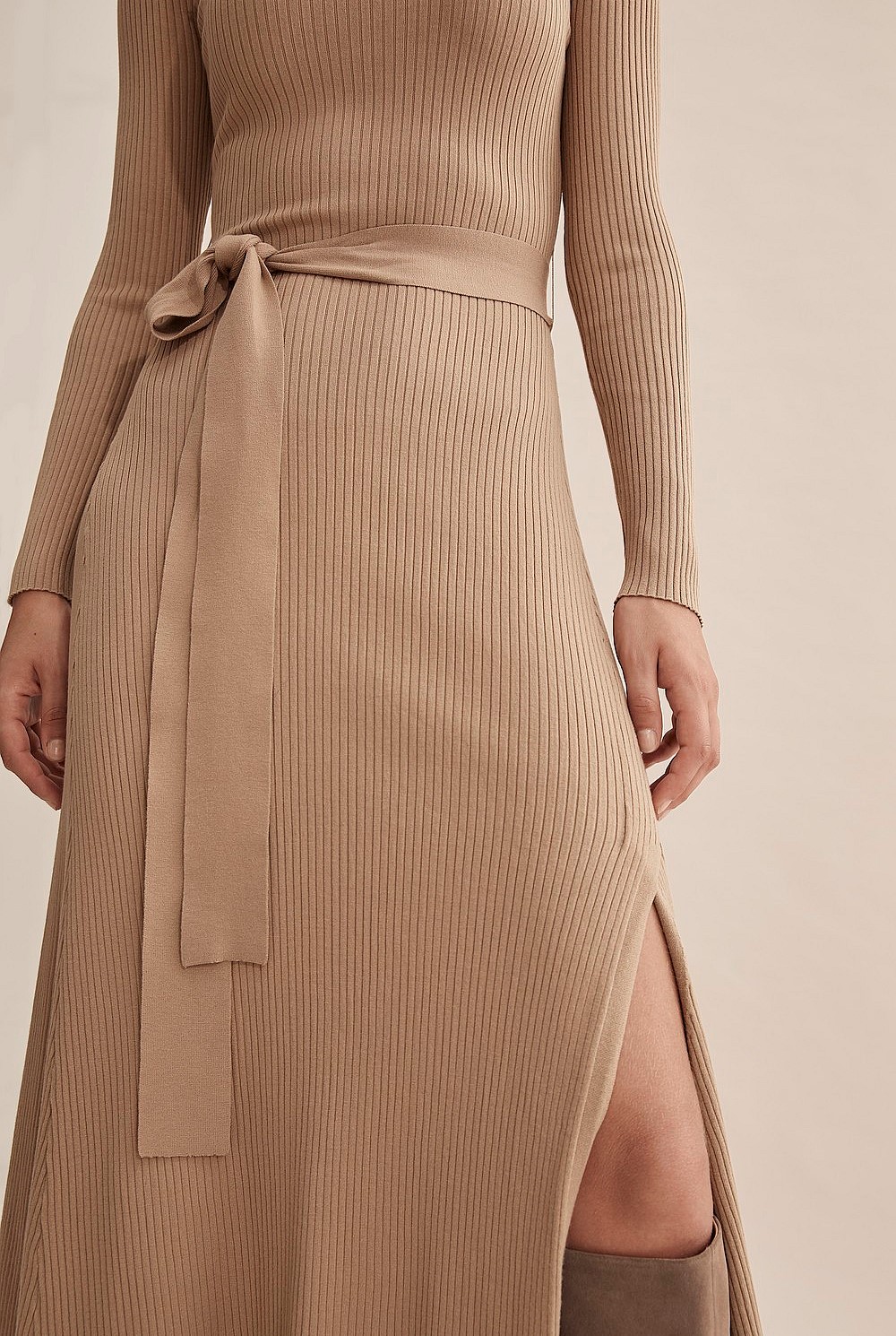 drae ssense exclusive black wool rib knit dress Distressed Rib Knit Dress (JL-N020-051-BLACK)